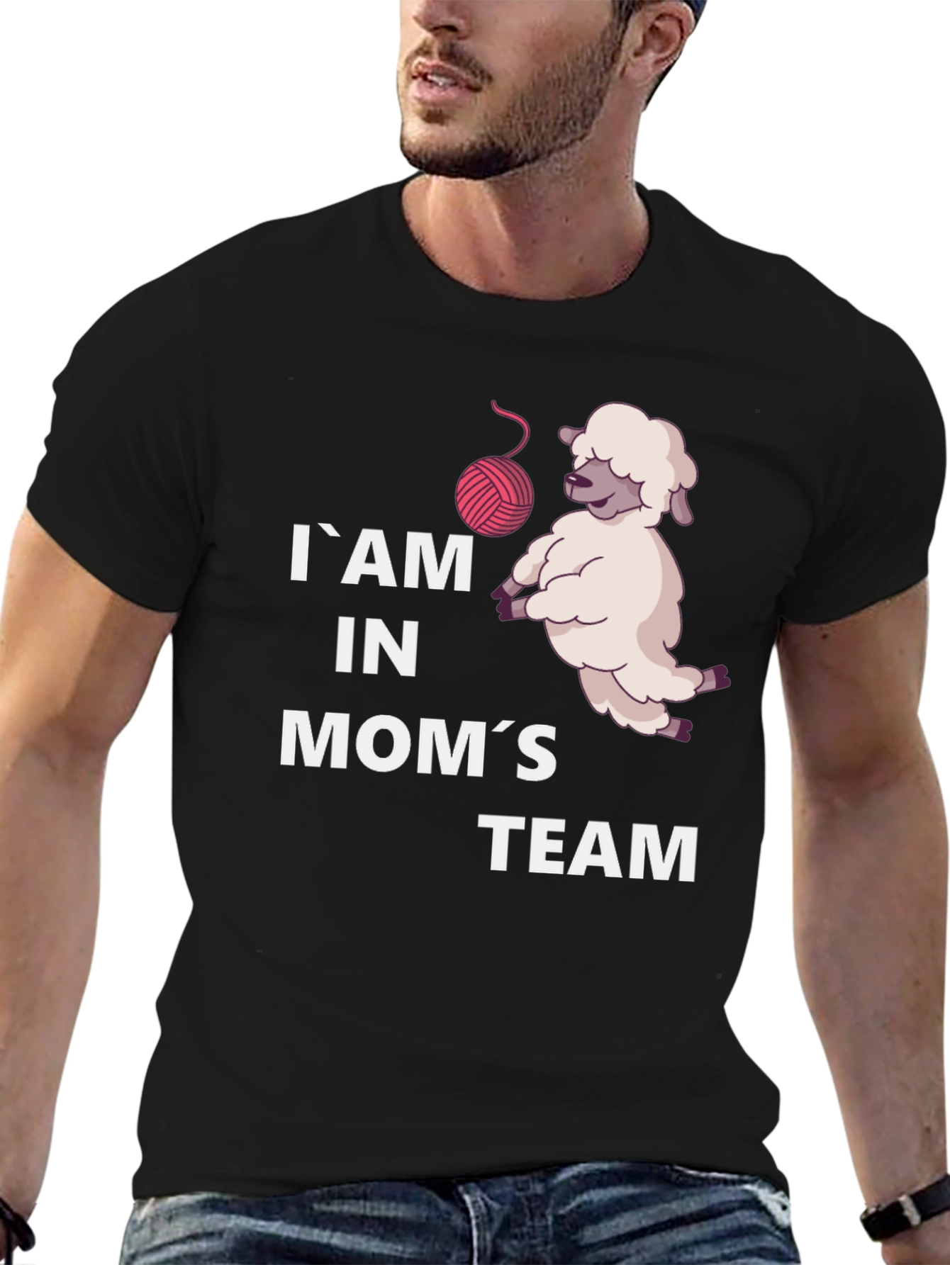 Im In Moms Team Sheep T-Shirt - Black