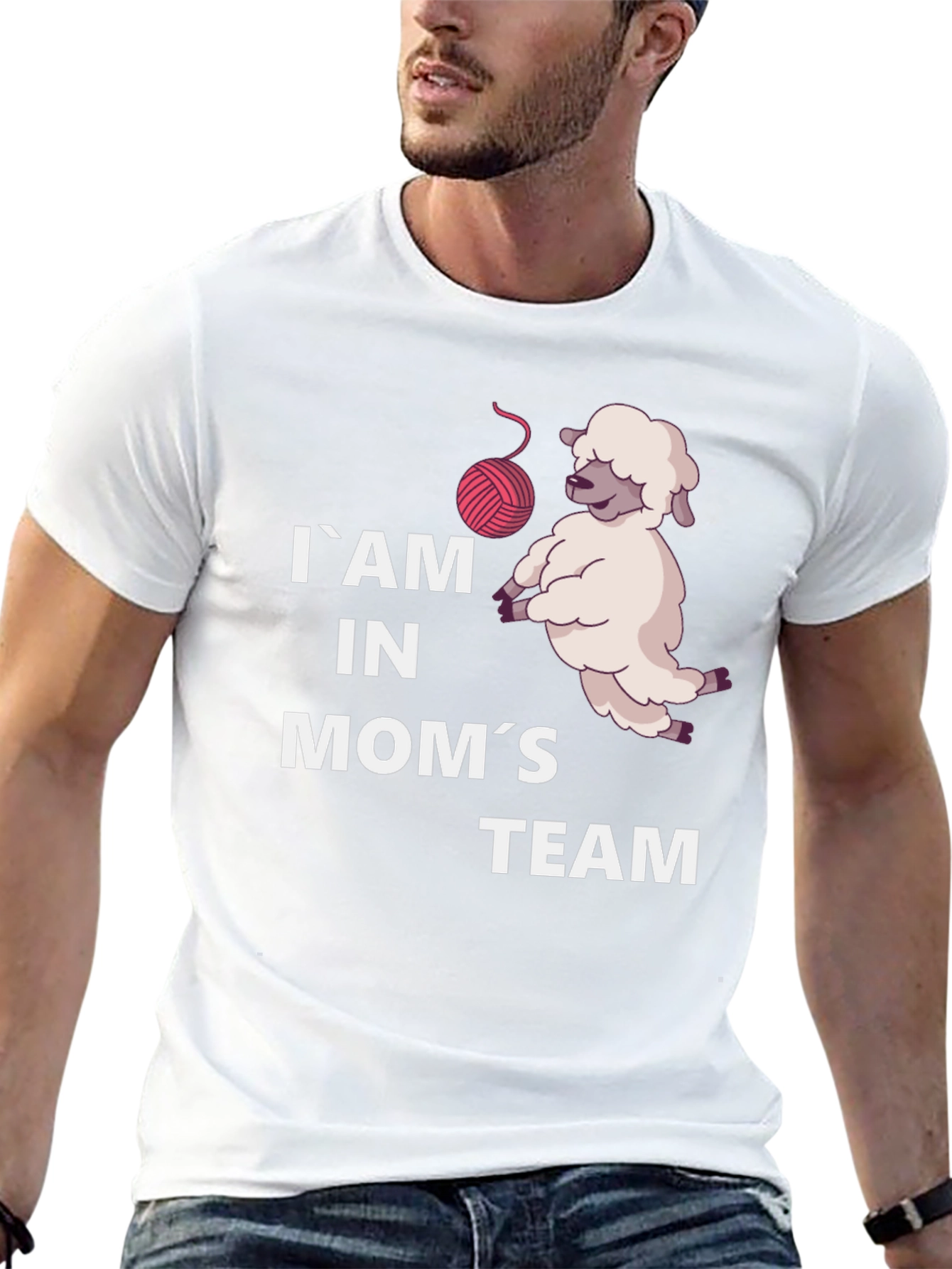 Im In Moms Team Sheep T-Shirt - Black
