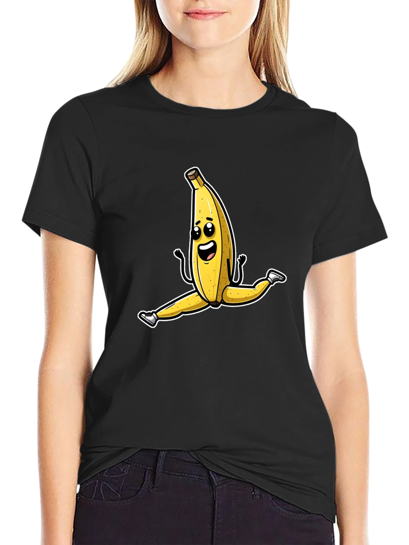 Funny Banana Split T-Shirt - Black