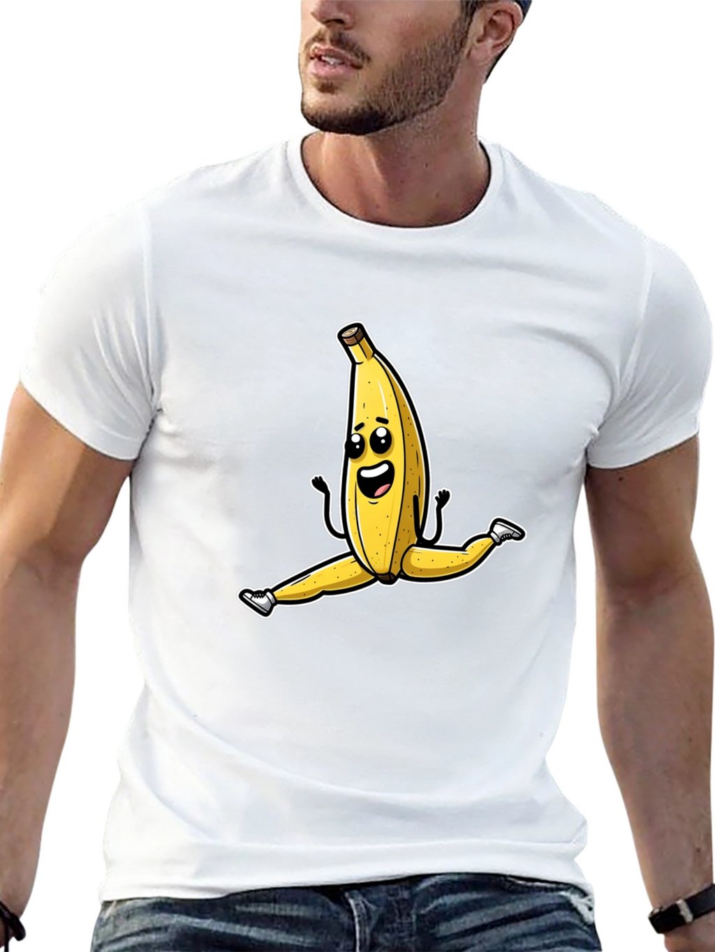 Funny Banana Split T-Shirt - Black