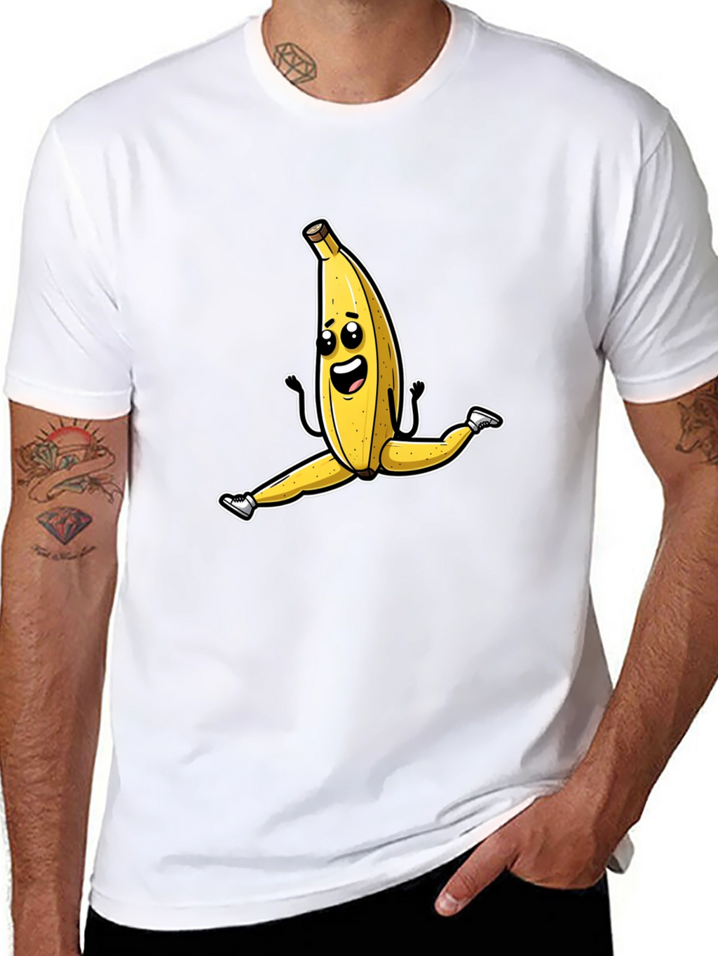Funny Banana Split T-Shirt - Black