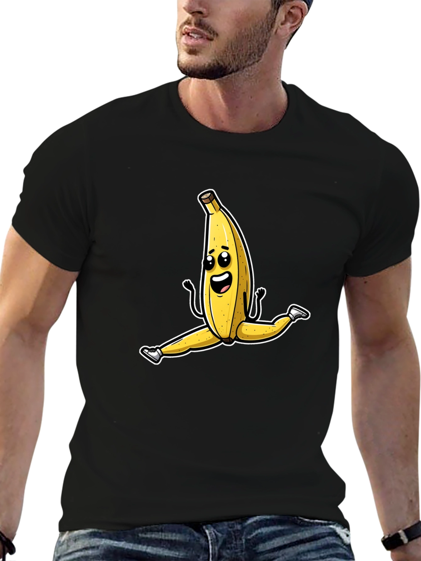 Funny Banana Split T-Shirt - Black