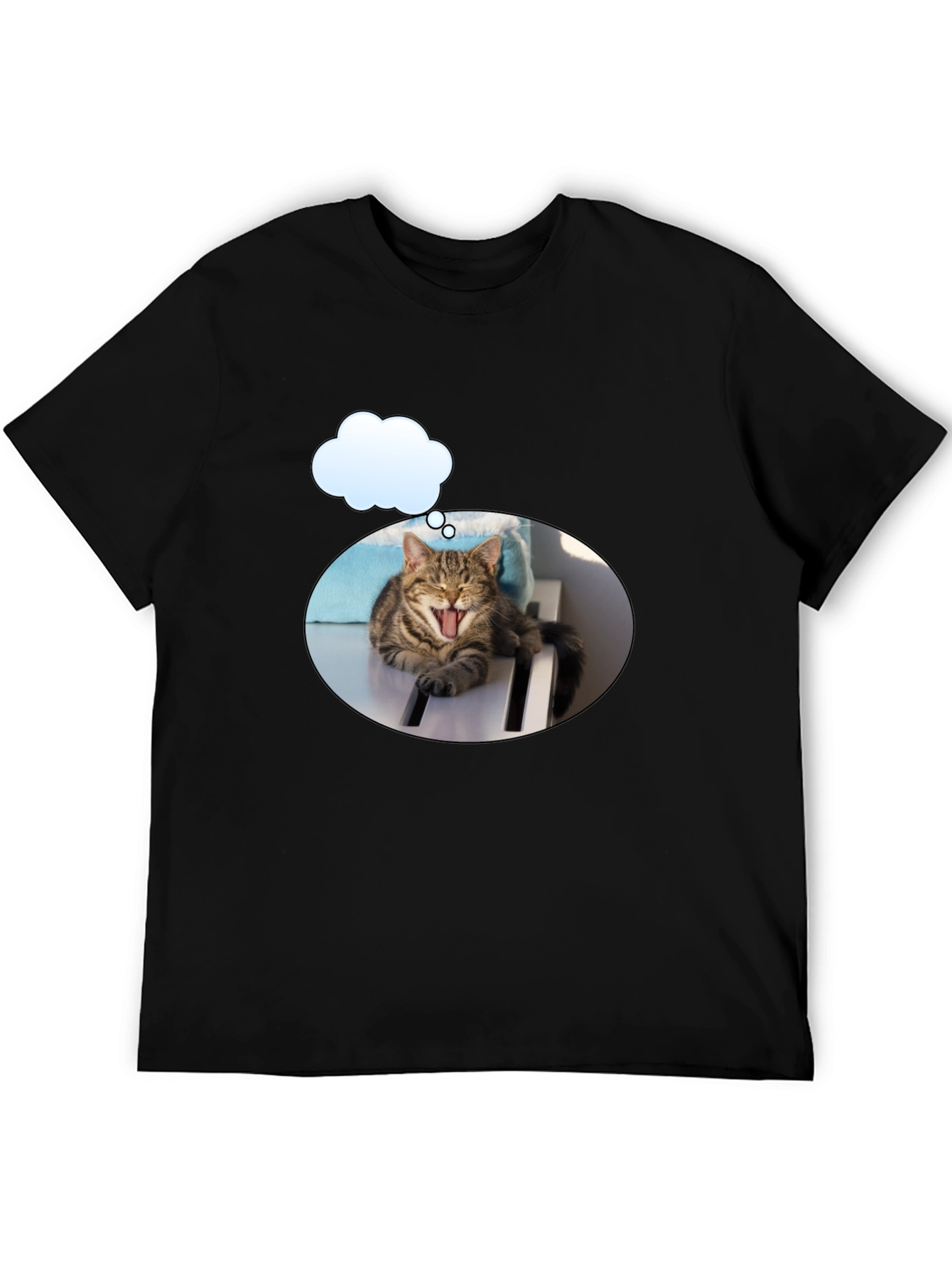 Yawning Cat in Cloud T-Shirt - Unisex