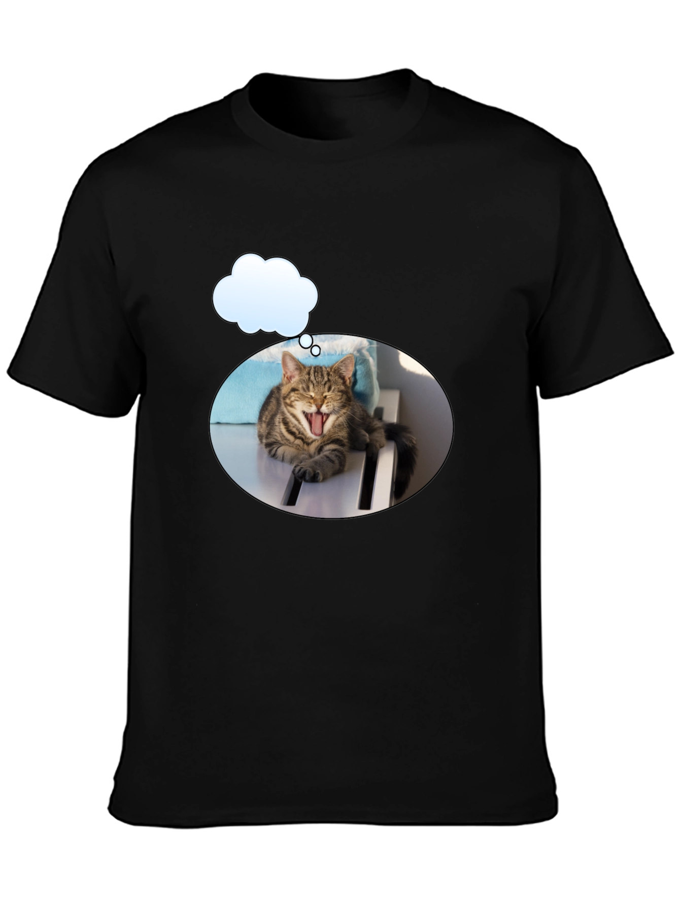 Yawning Cat in Cloud T-Shirt - Unisex