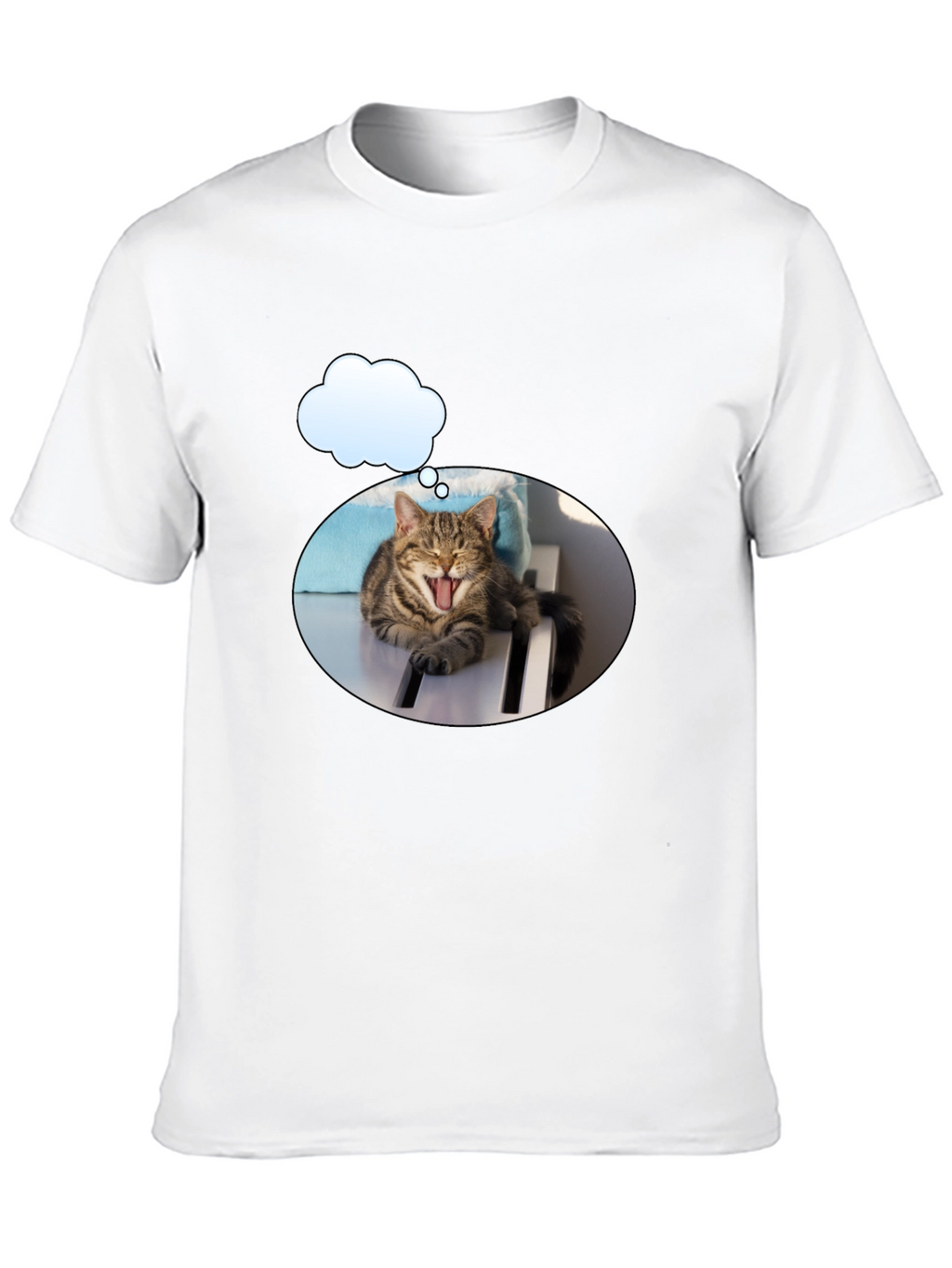 Yawning Cat in Cloud T-Shirt - Unisex
