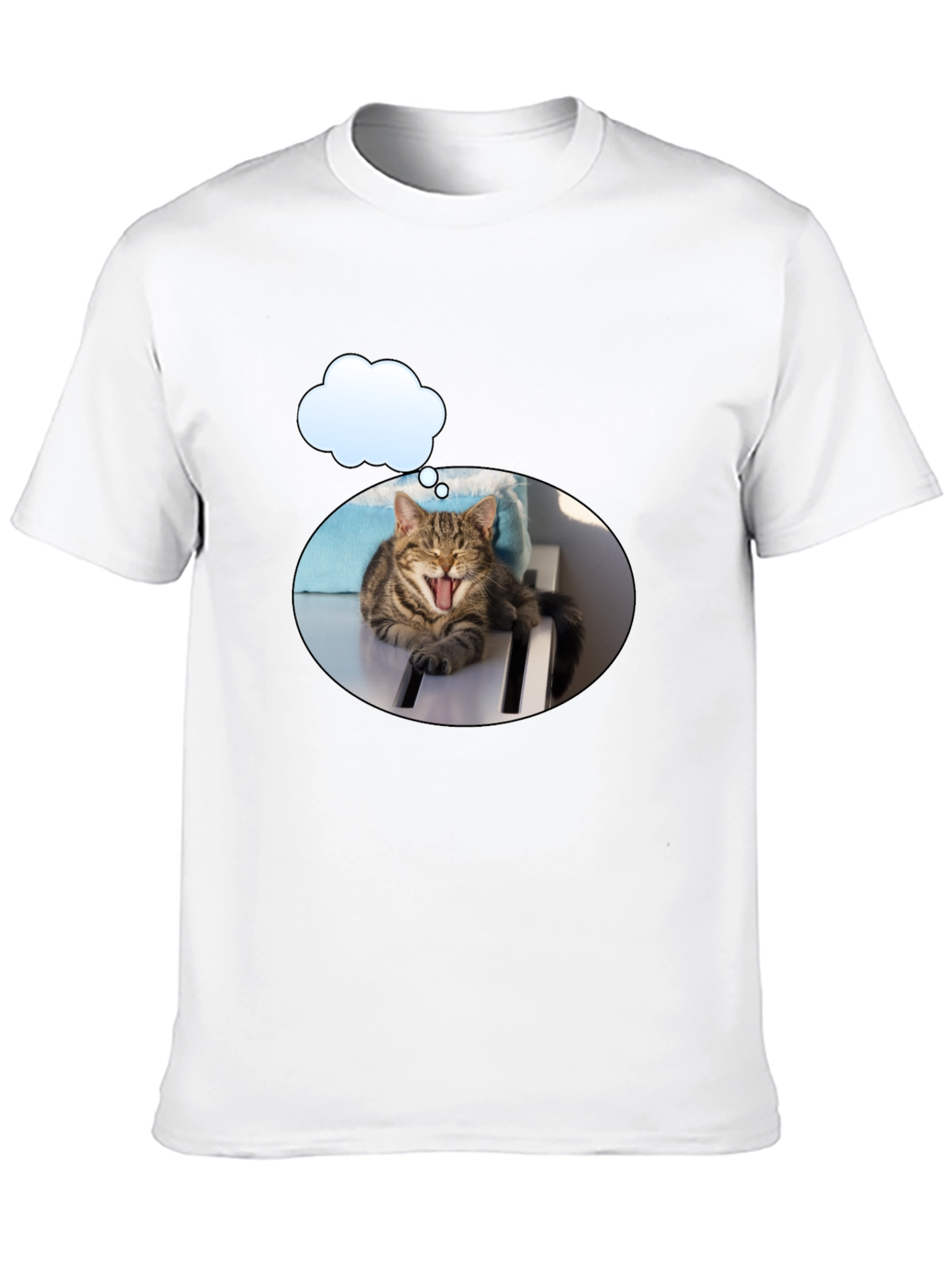 Yawning Cat in Cloud T-Shirt - Unisex