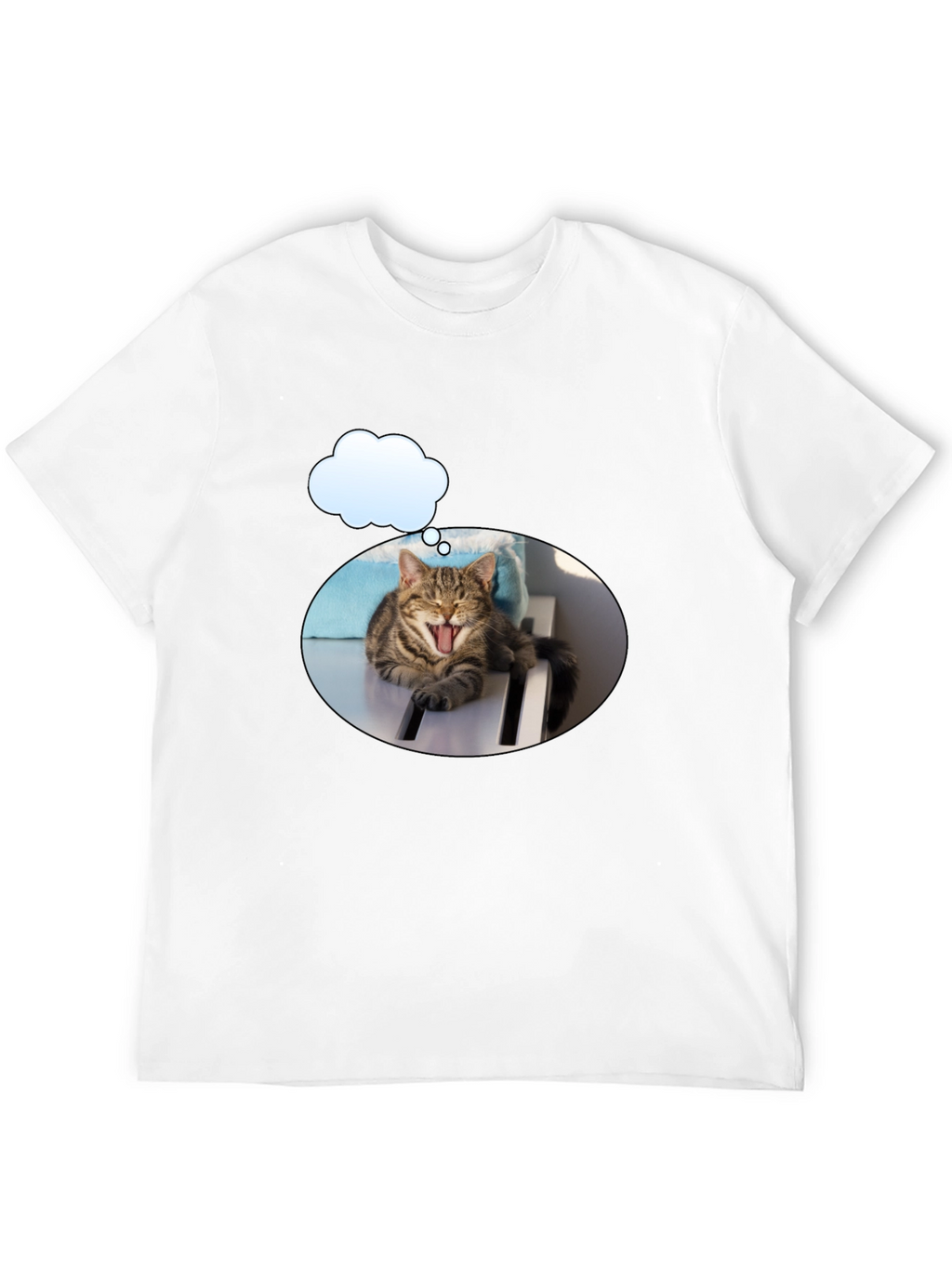 Yawning Cat in Cloud T-Shirt - Unisex