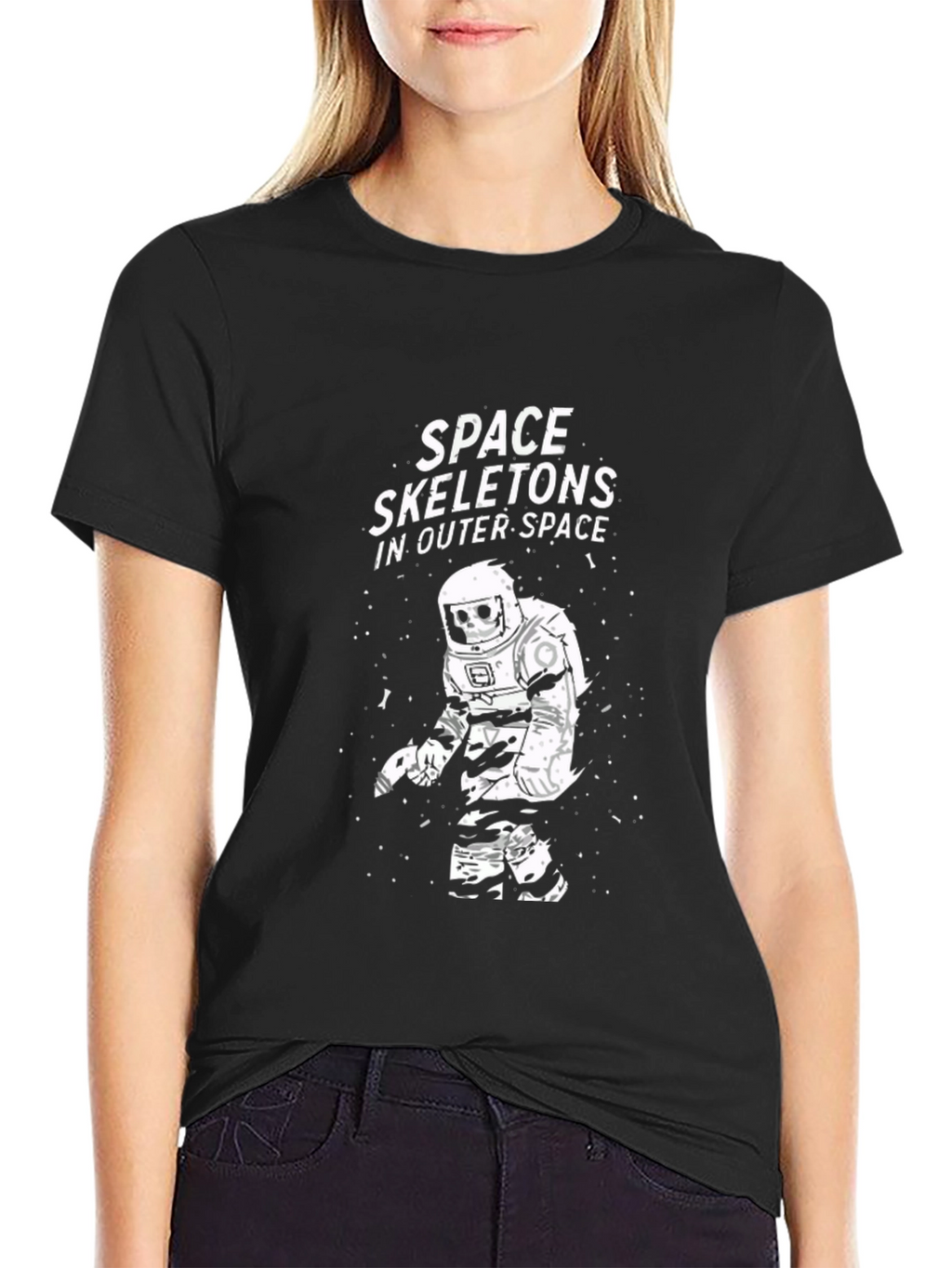 Space Skeleton T-Shirt - Outer Space Astronaut Graphic Tee