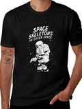 Space Skeleton T-Shirt - Outer Space Astronaut Graphic Tee