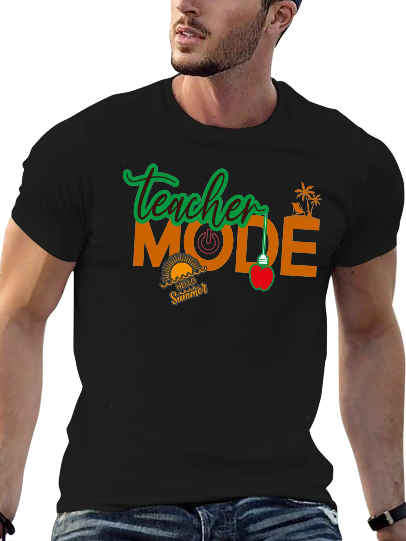 Teacher Mode Summer Black T-Shirt
