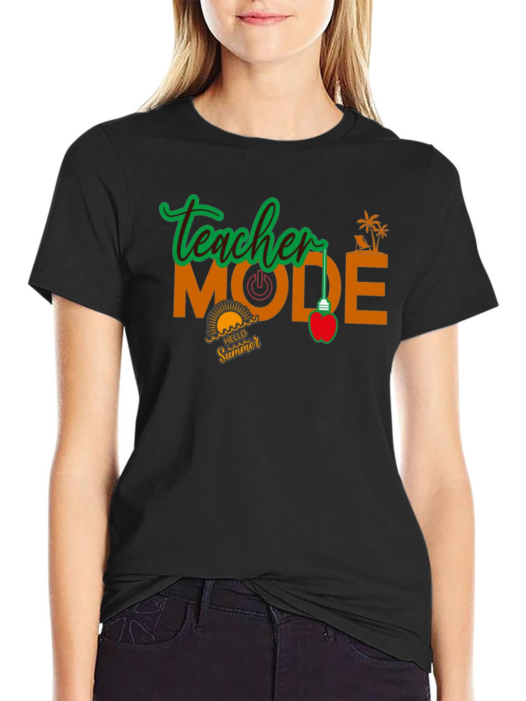 Teacher Mode Summer Black T-Shirt