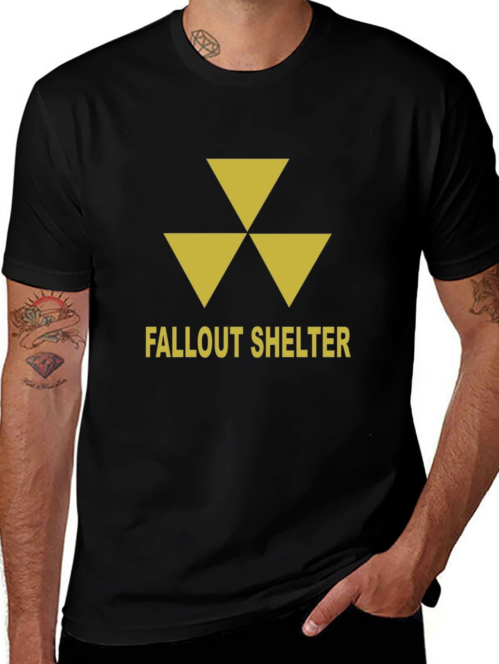 Fallout Shelter Graphic T-Shirt - Nuclear Warning Symbol