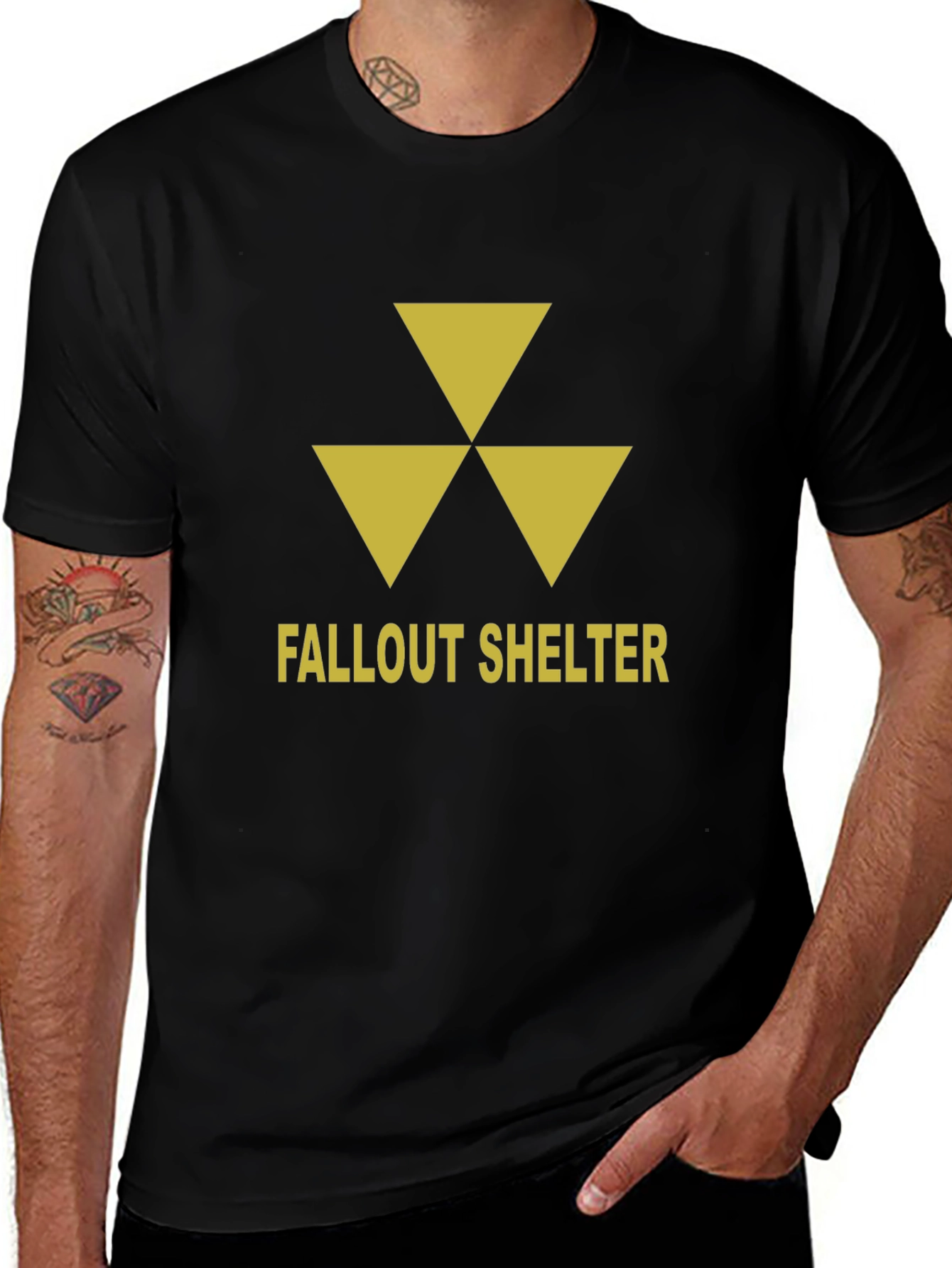Fallout Shelter Graphic T-Shirt - Nuclear Warning Symbol