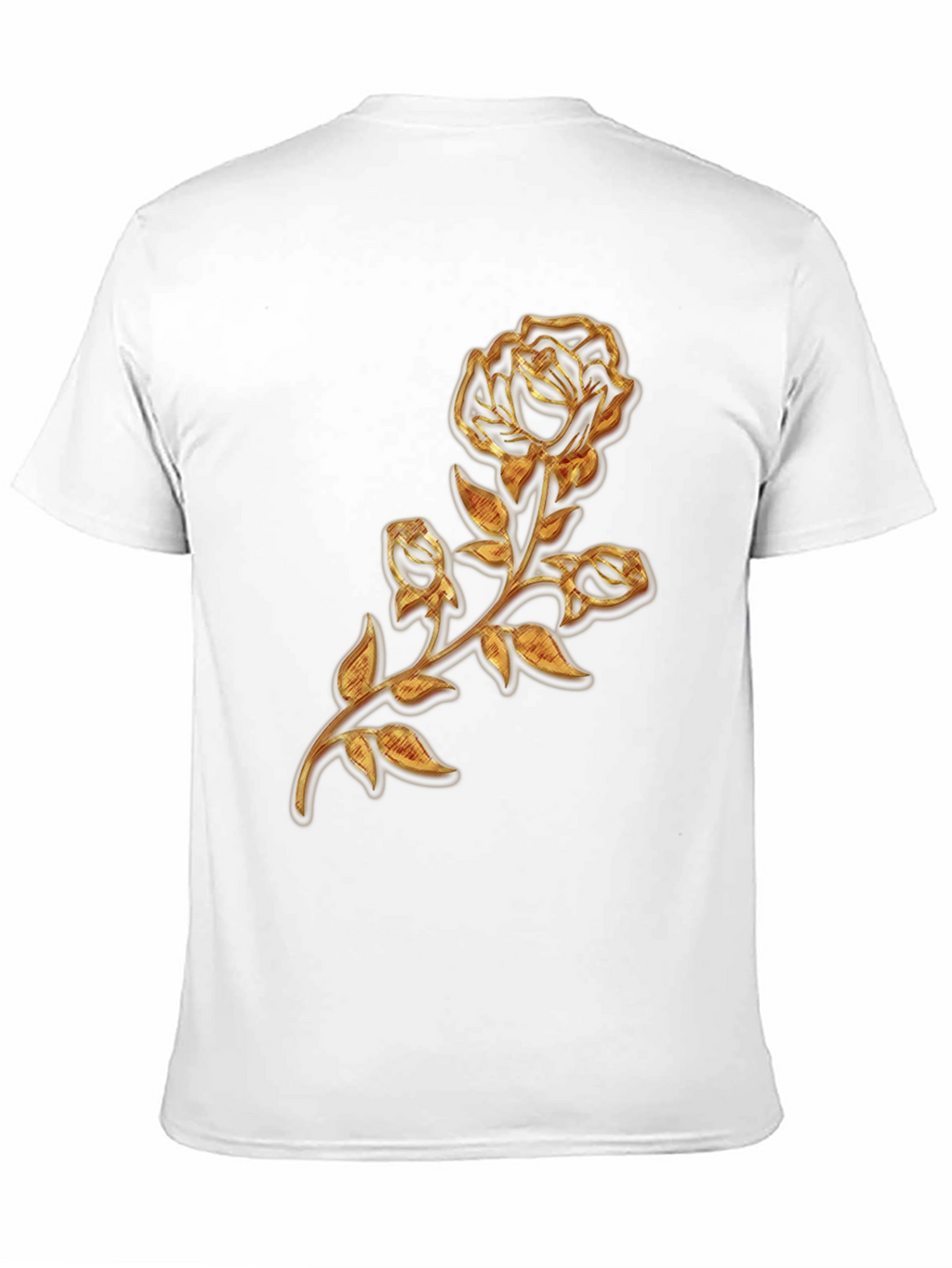 Golden Rose Embossed Graphic T-Shirt