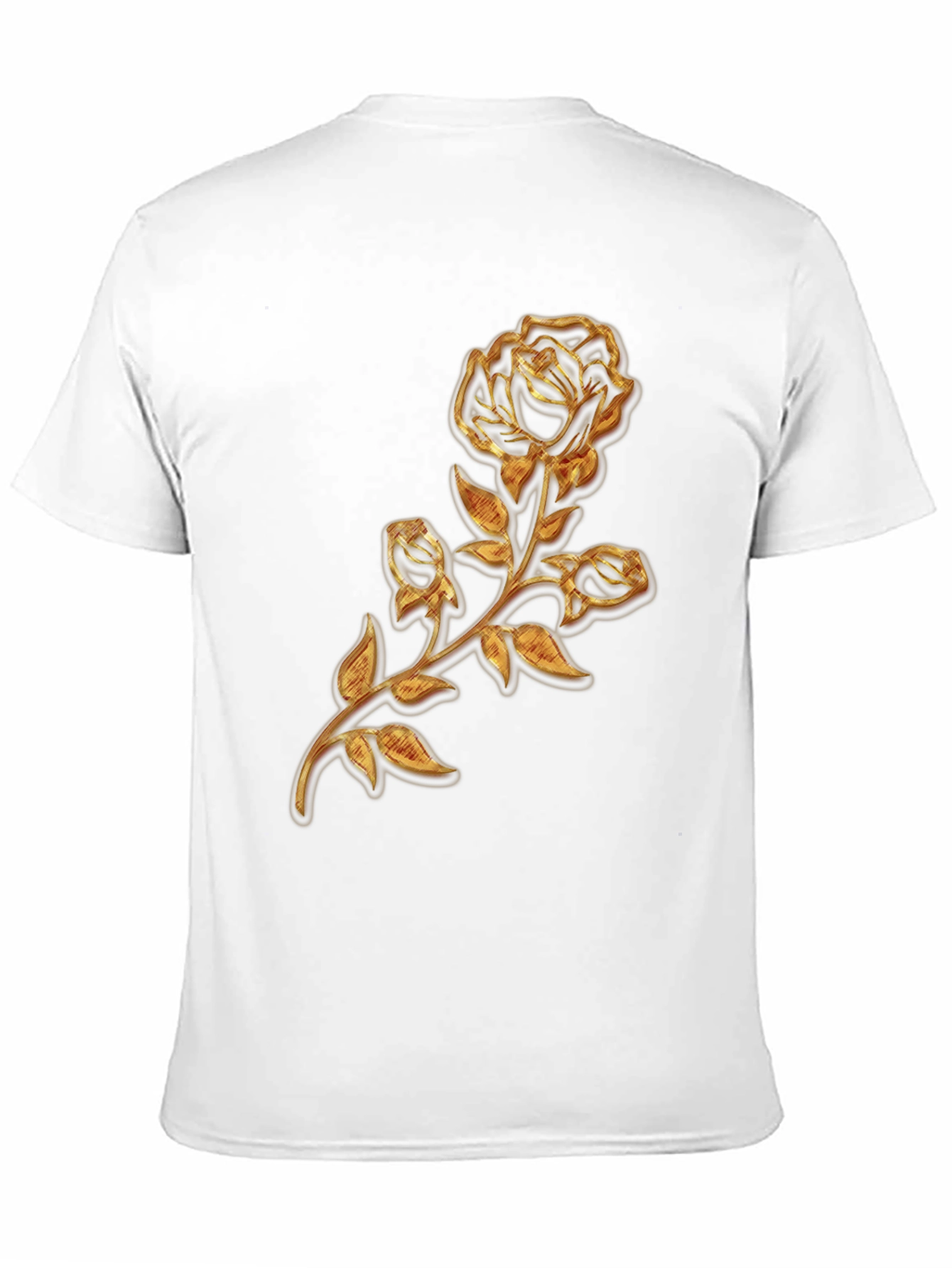 Golden Rose Embossed Graphic T-Shirt