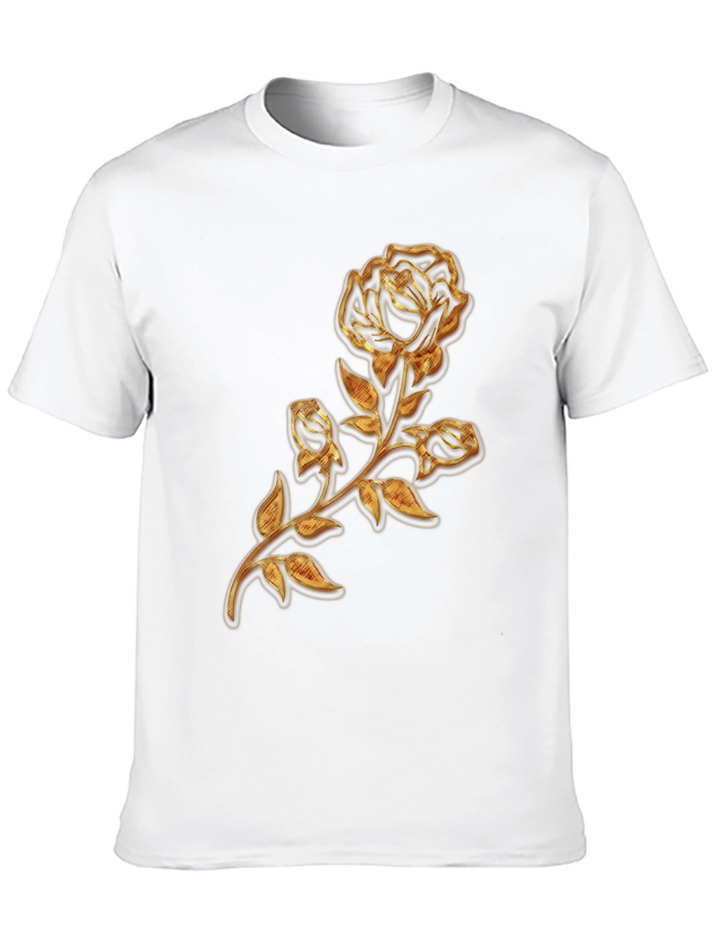 Golden Rose Embossed Graphic T-Shirt