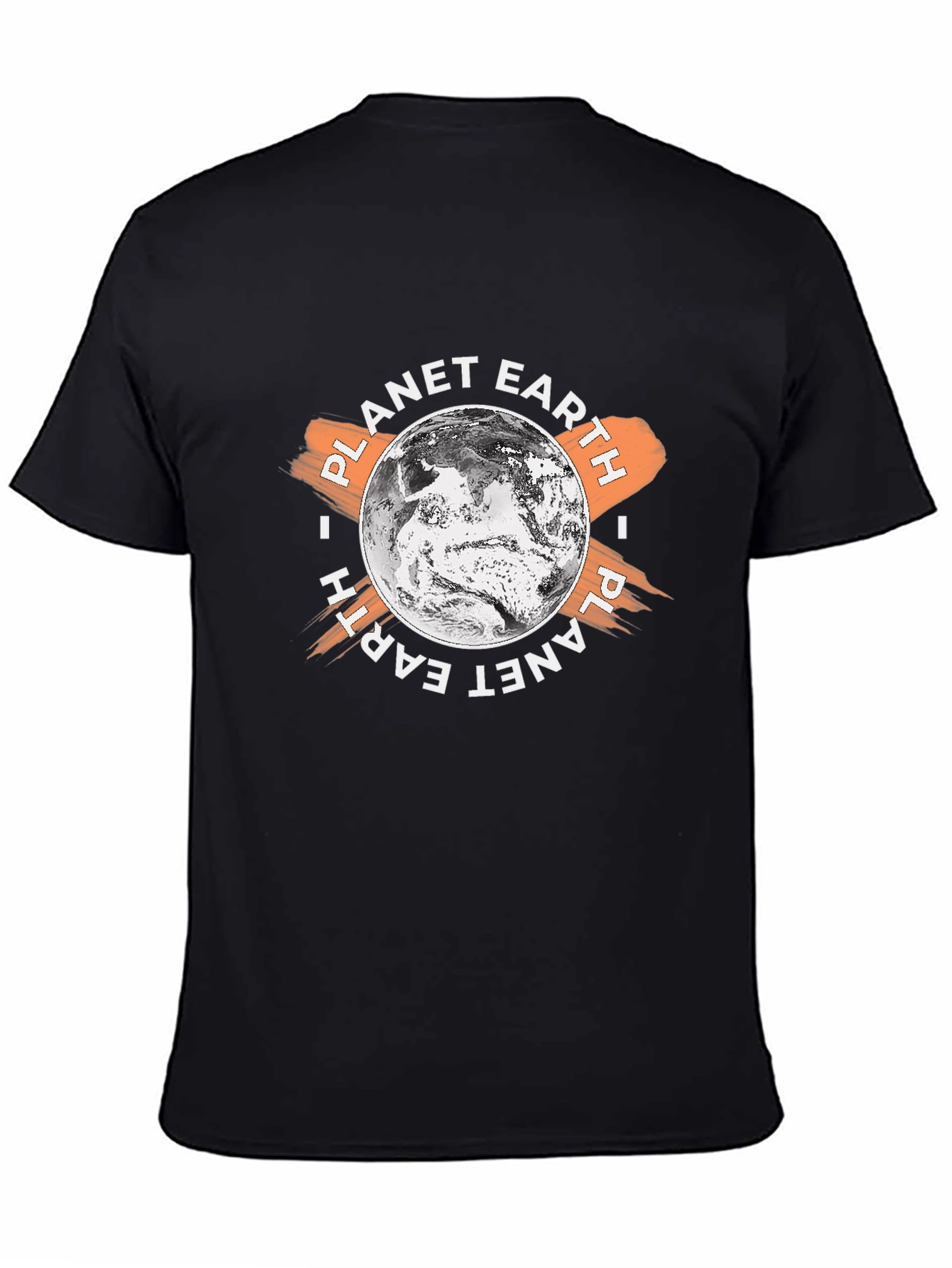 Planet Earth Graphic Print Black T-Shirt
