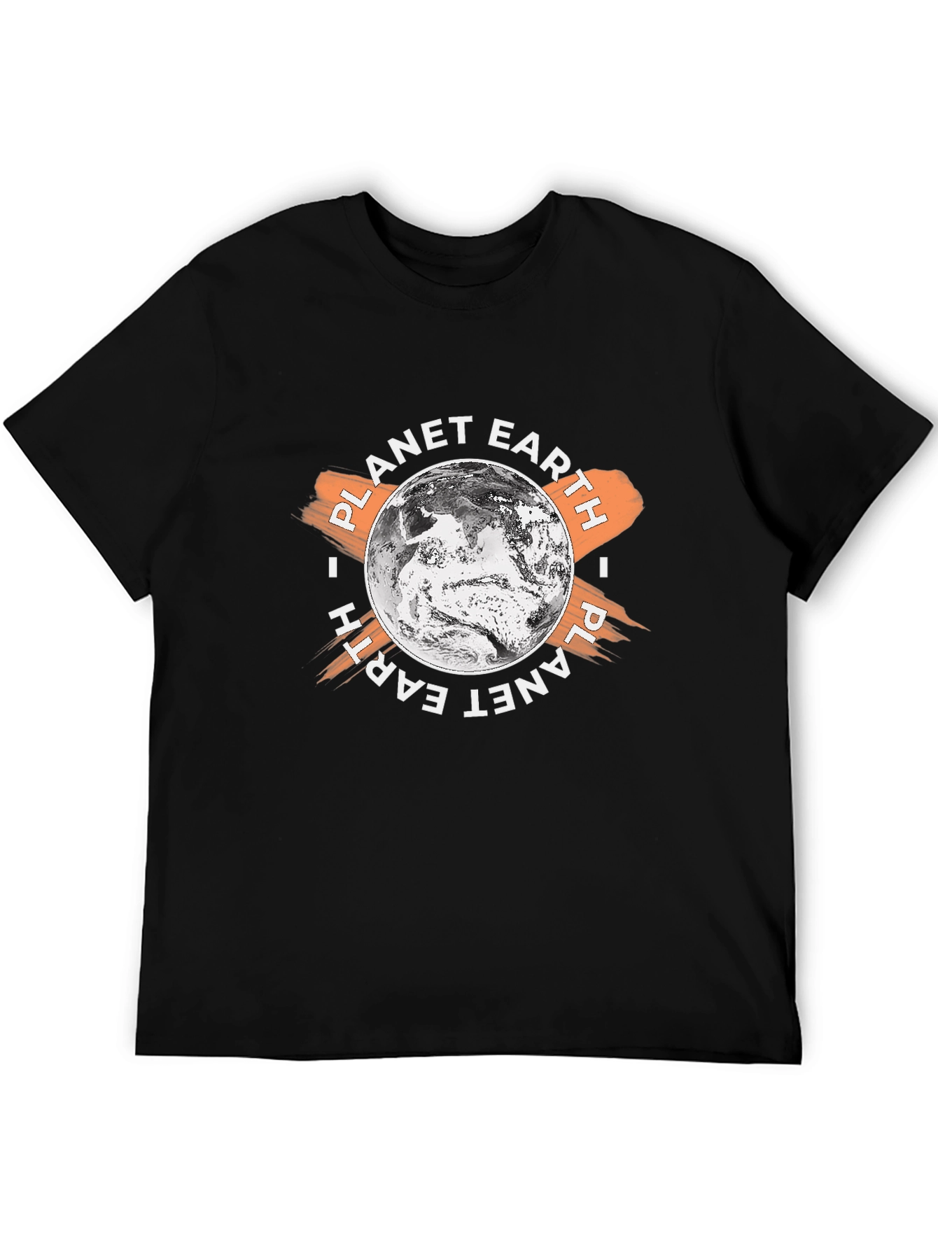 Planet Earth Graphic Print Black T-Shirt