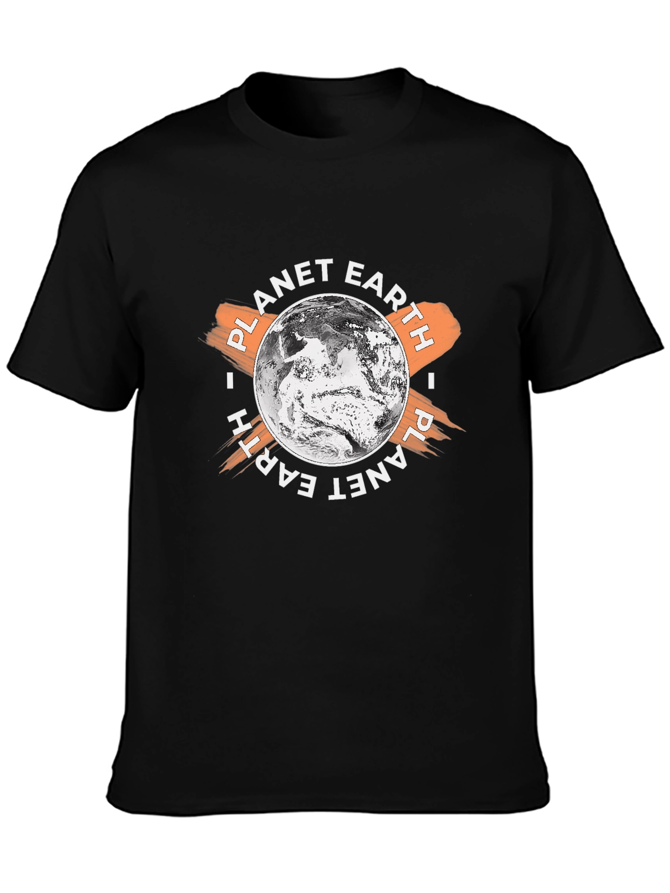 Planet Earth Graphic Print Black T-Shirt