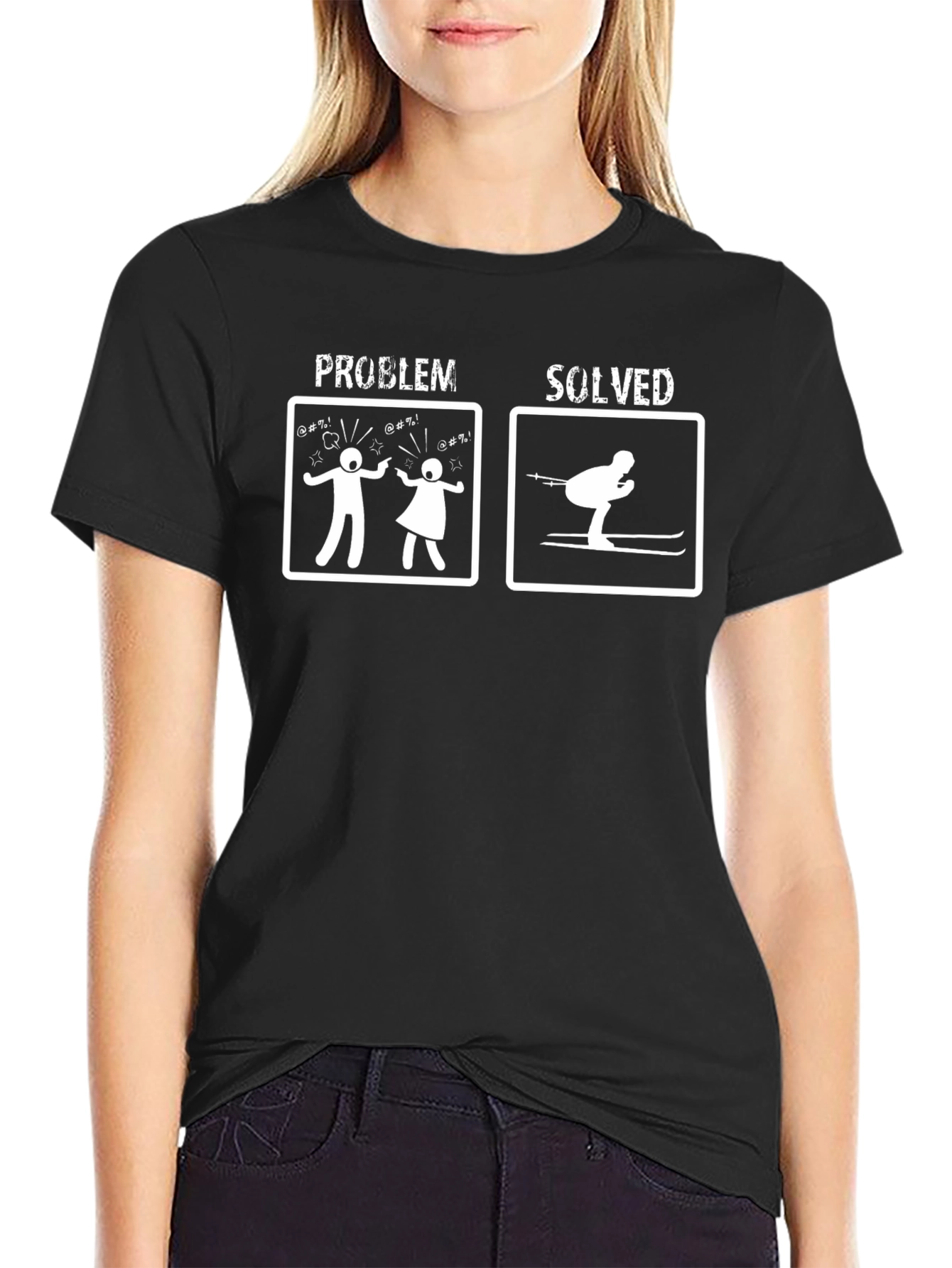 Problem Solved Skiing T-Shirt