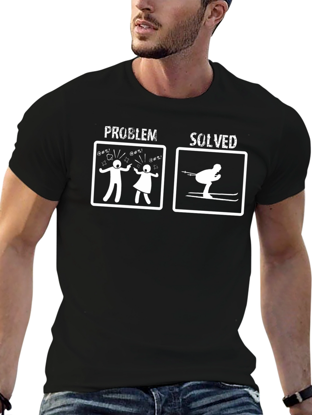 Problem Solved Skiing T-Shirt