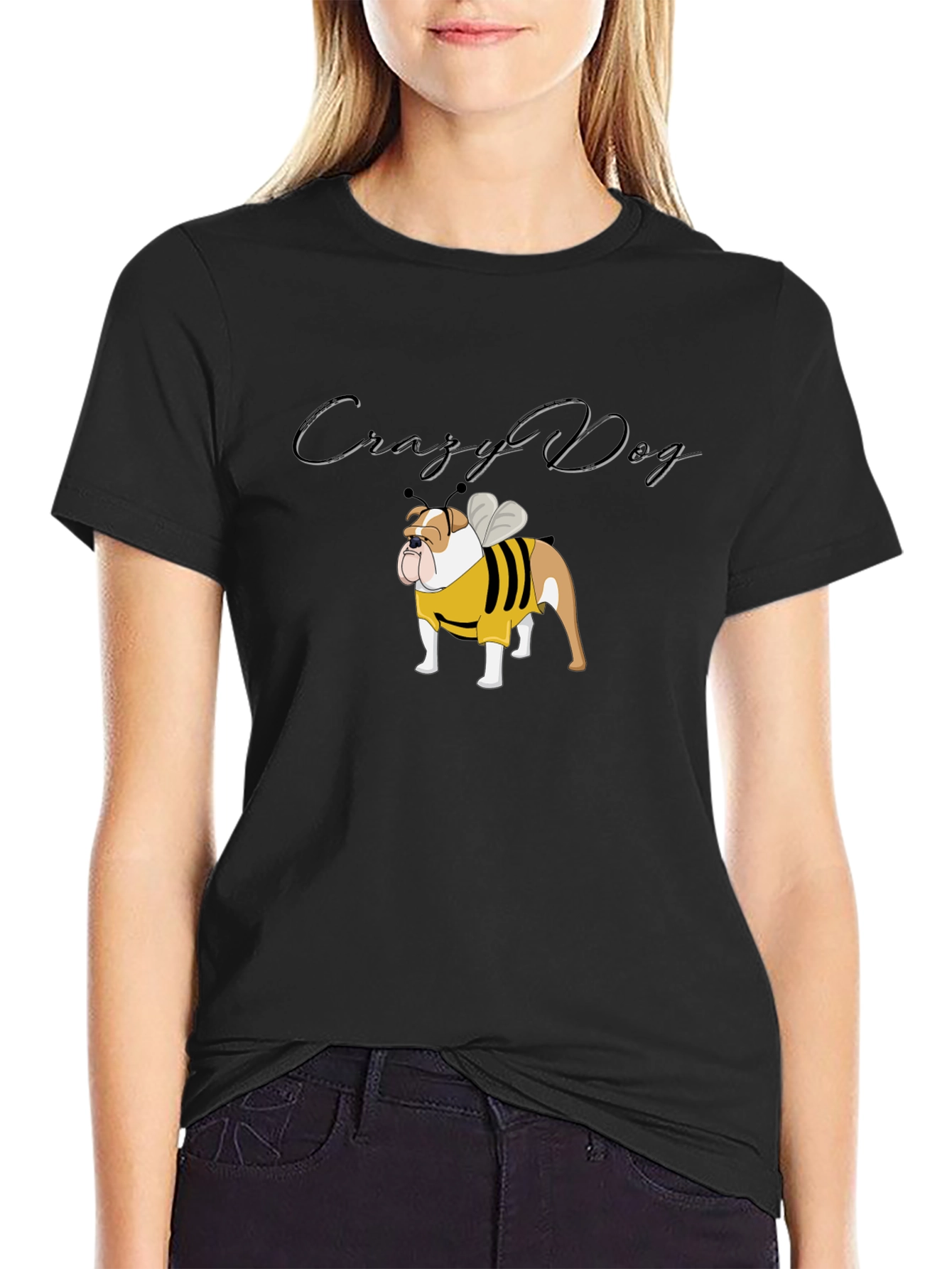Crazy Dog Bulldog Bee T-Shirt