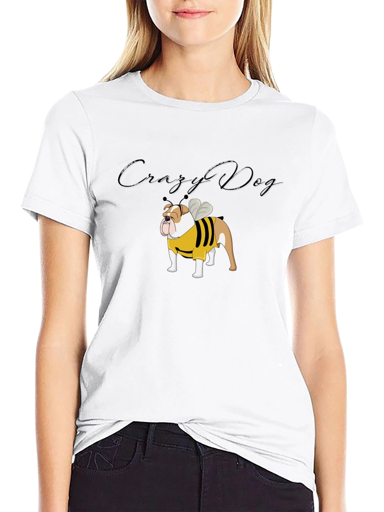 Crazy Dog Bulldog Bee T-Shirt