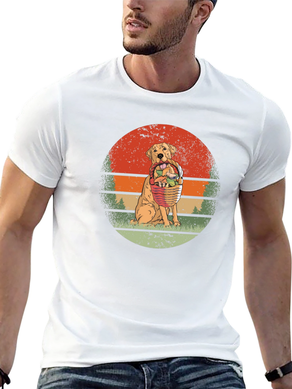 Dog Easter Basket Graphic T-Shirt