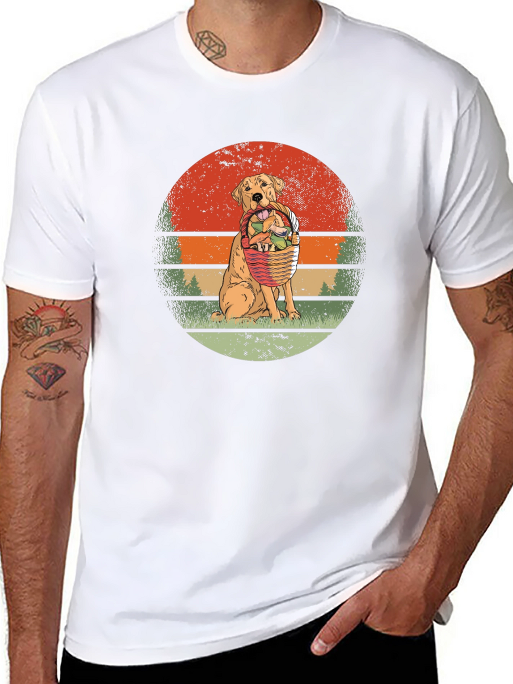 Dog Easter Basket Graphic T-Shirt