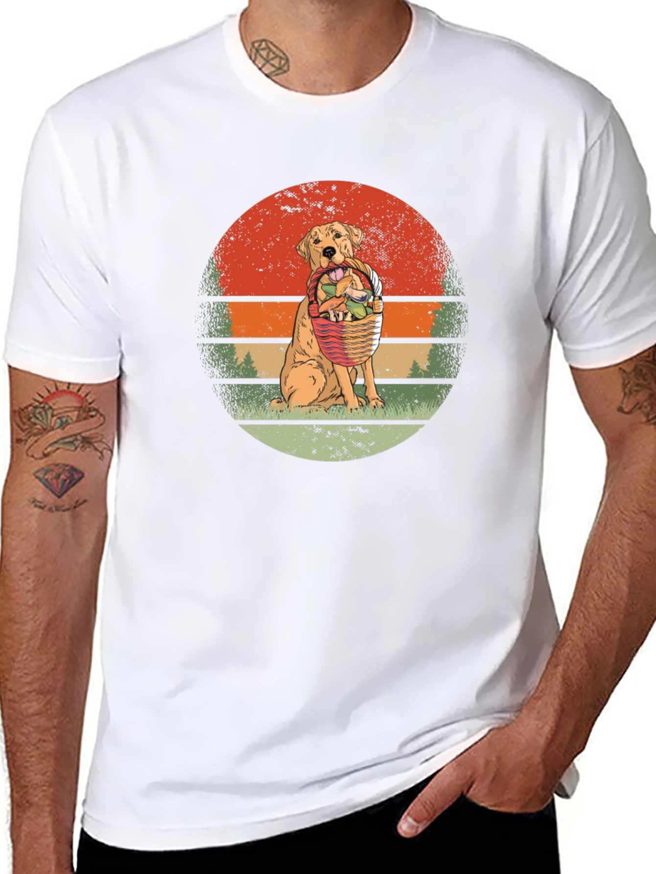 Dog Easter Basket Graphic T-Shirt