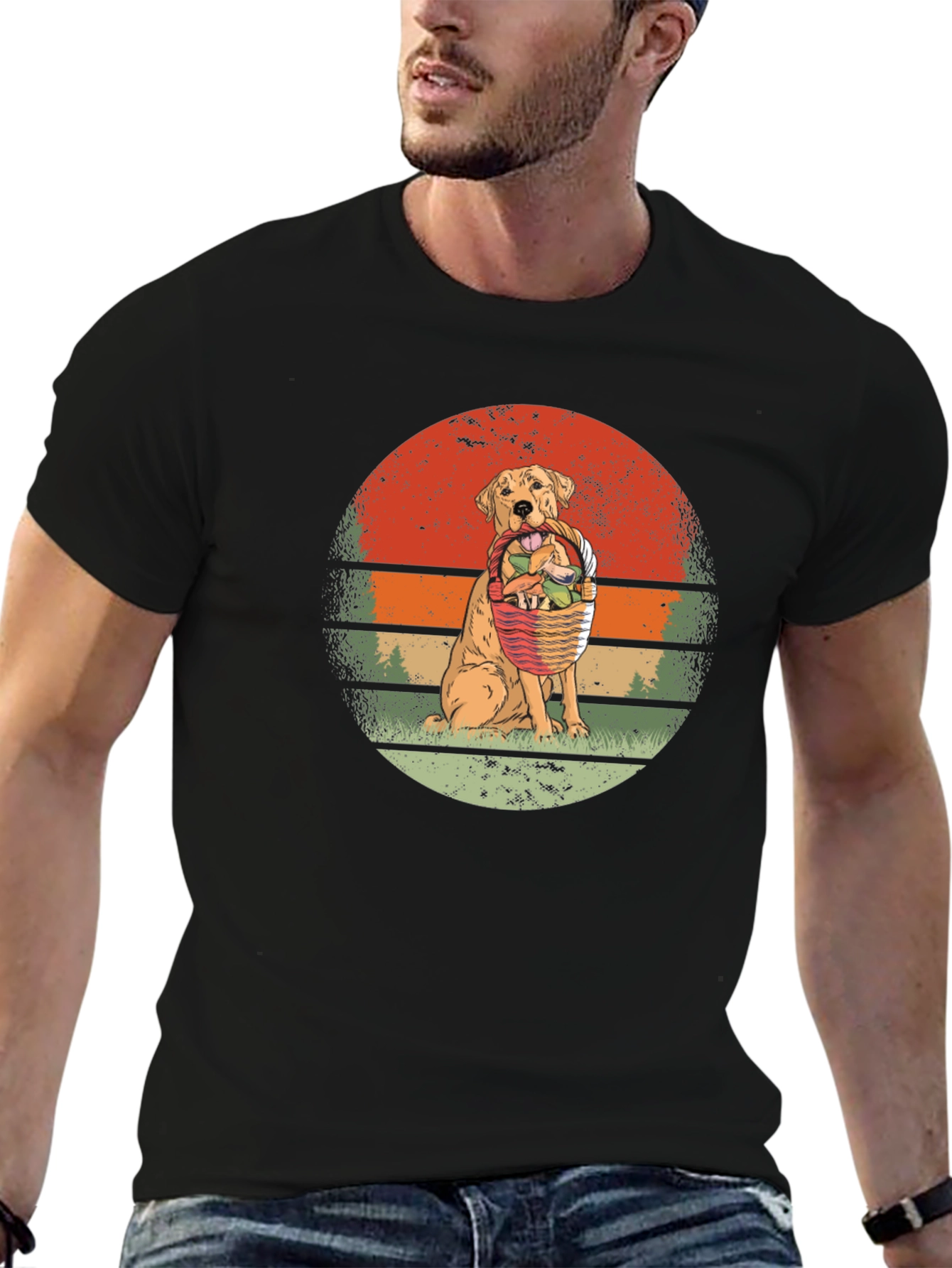 Dog Easter Basket Graphic T-Shirt