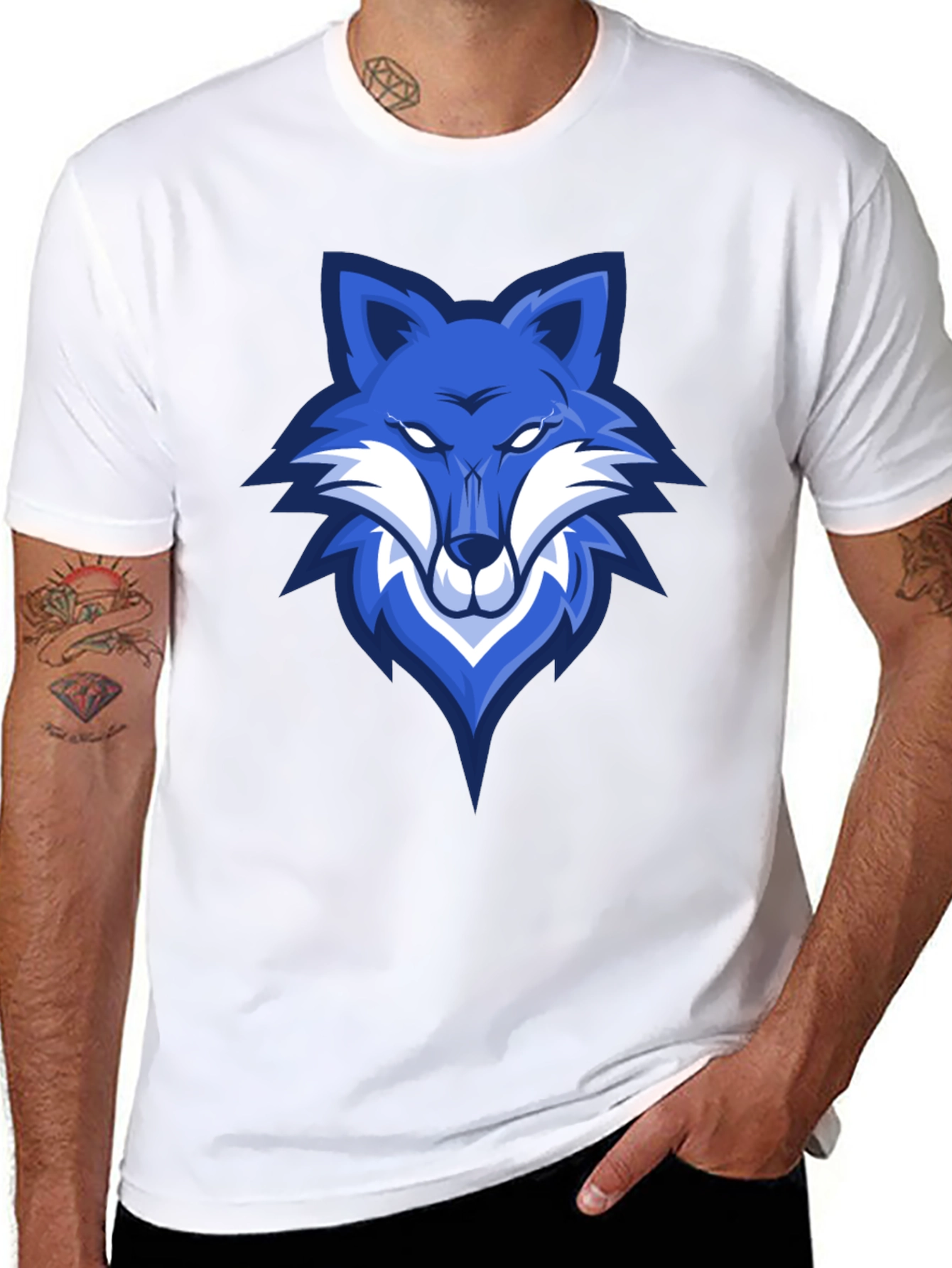 Blue Fox Graphic Tee - Mens Black T-Shirt