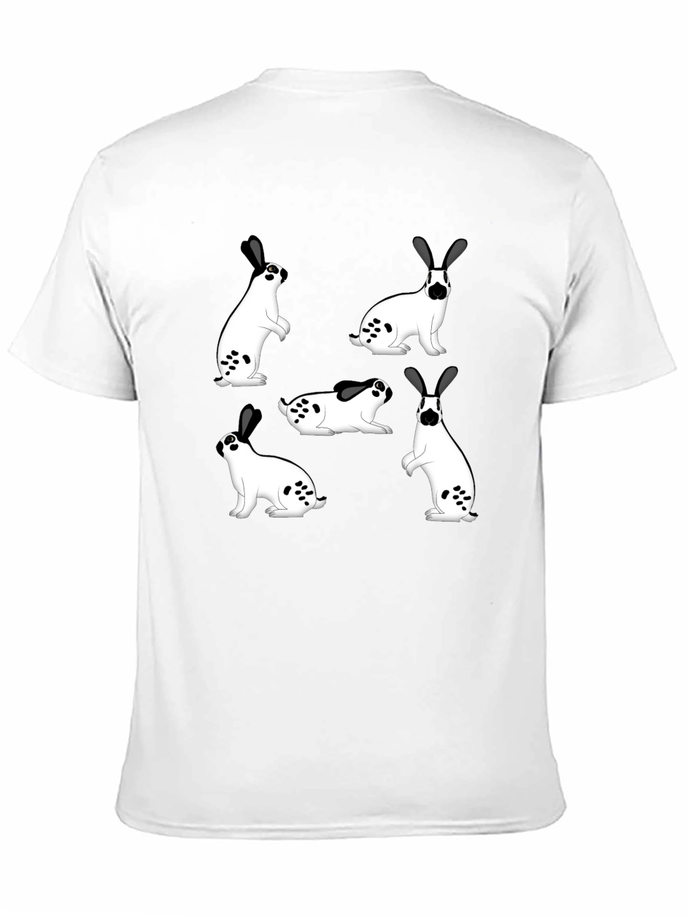 Rabbit Print Black T-Shirt