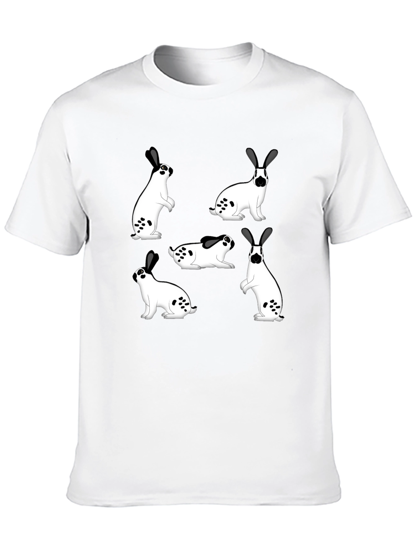 Rabbit Print Black T-Shirt