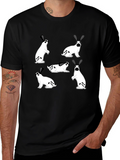 Rabbit Print Black T-Shirt