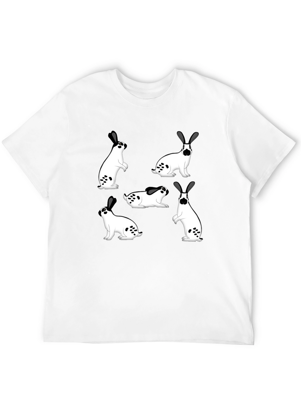 Rabbit Print Black T-Shirt