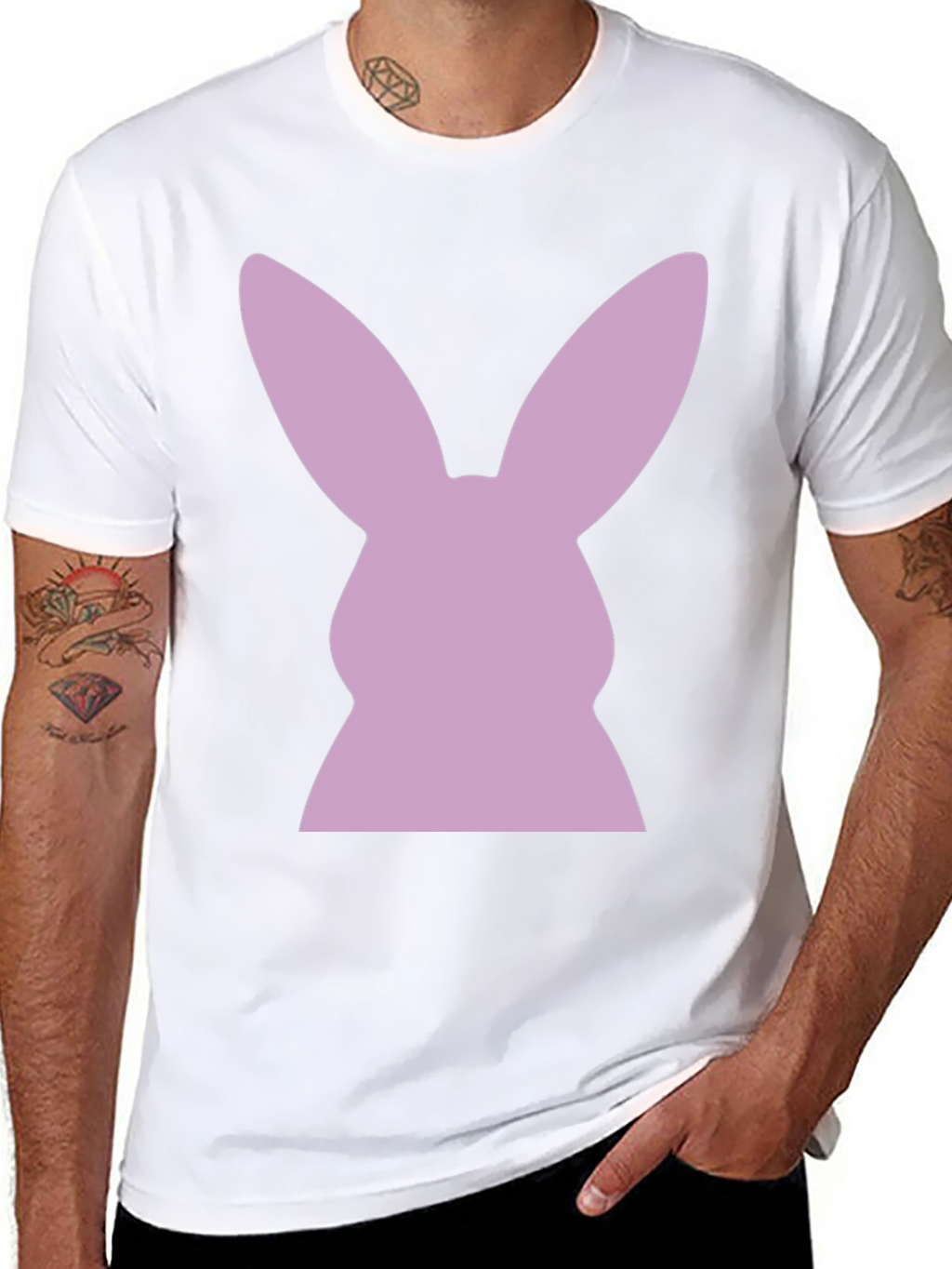 Bunny Silhouette T-Shirt - Black Tee