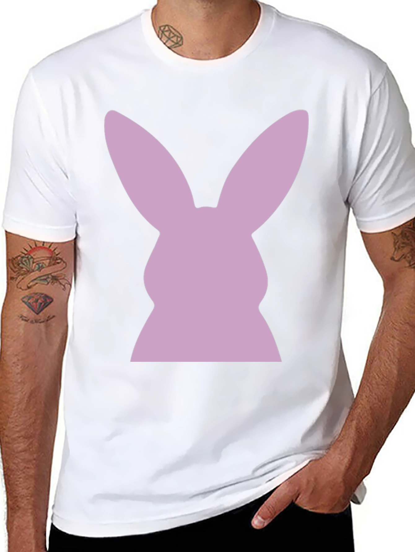 Bunny Silhouette T-Shirt - Black Tee
