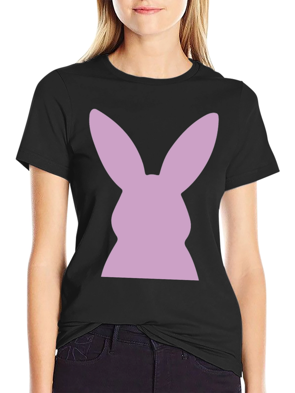 Bunny Silhouette T-Shirt - Black Tee