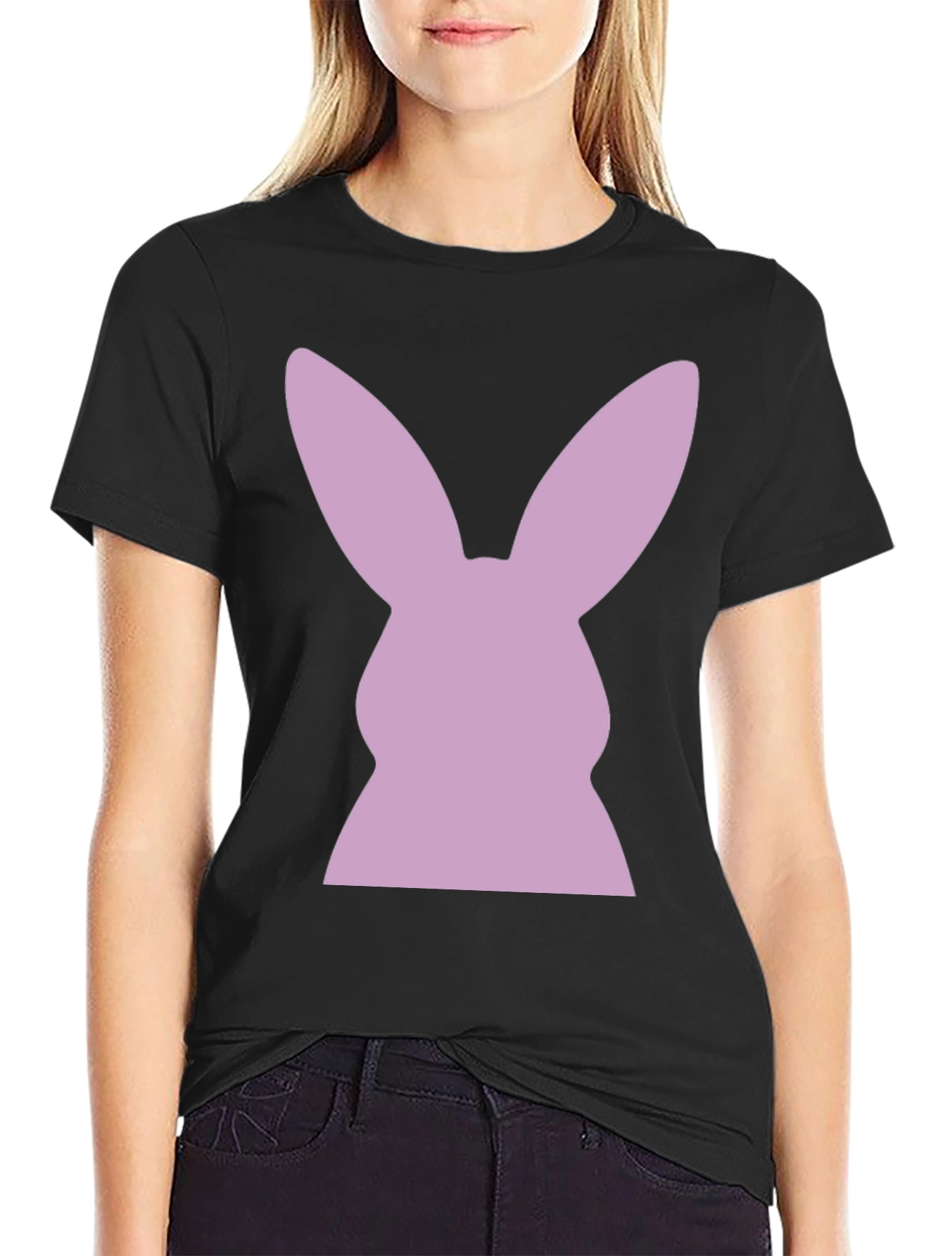 Bunny Silhouette T-Shirt - Black Tee