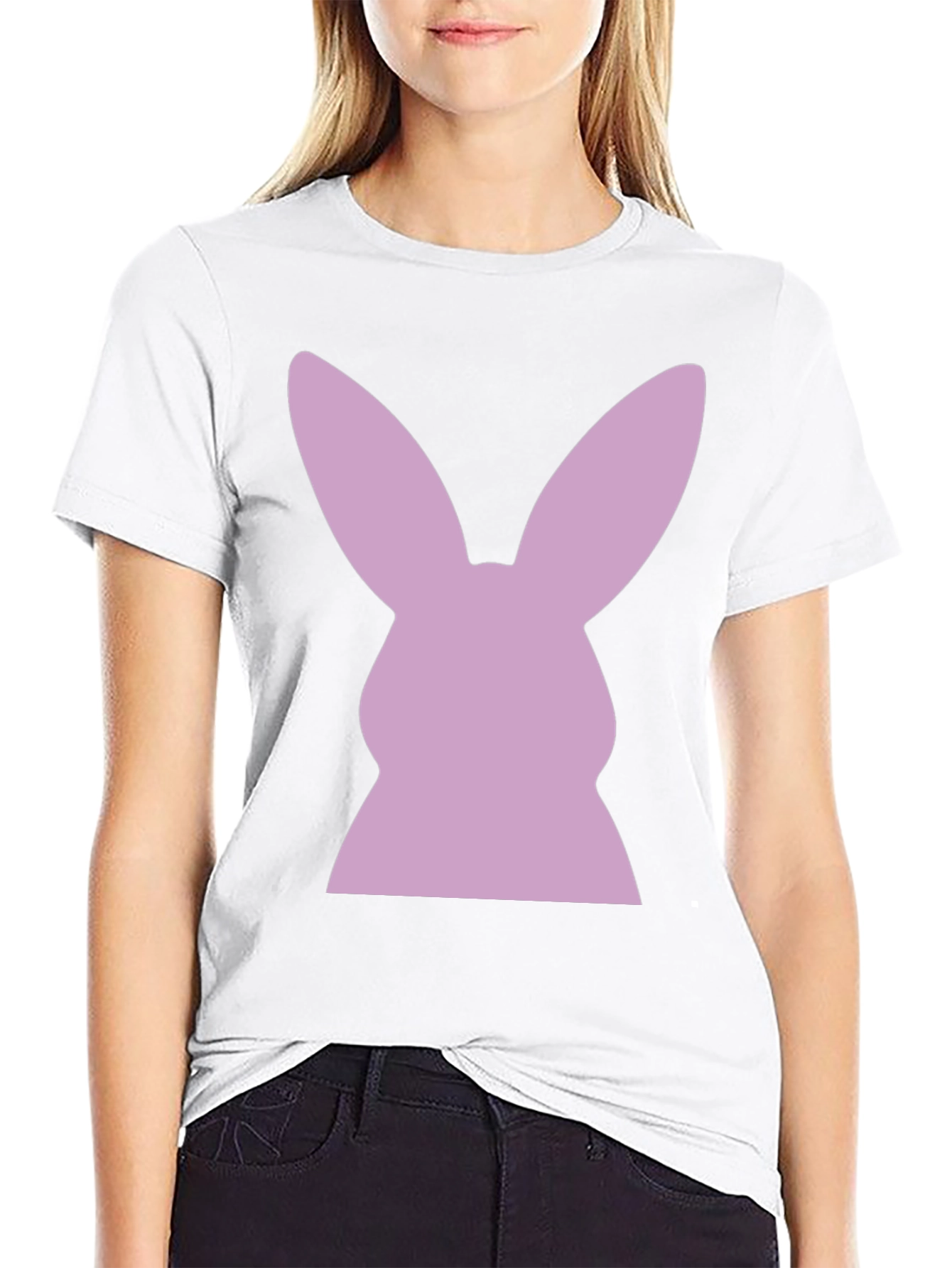 Bunny Silhouette T-Shirt - Black Tee