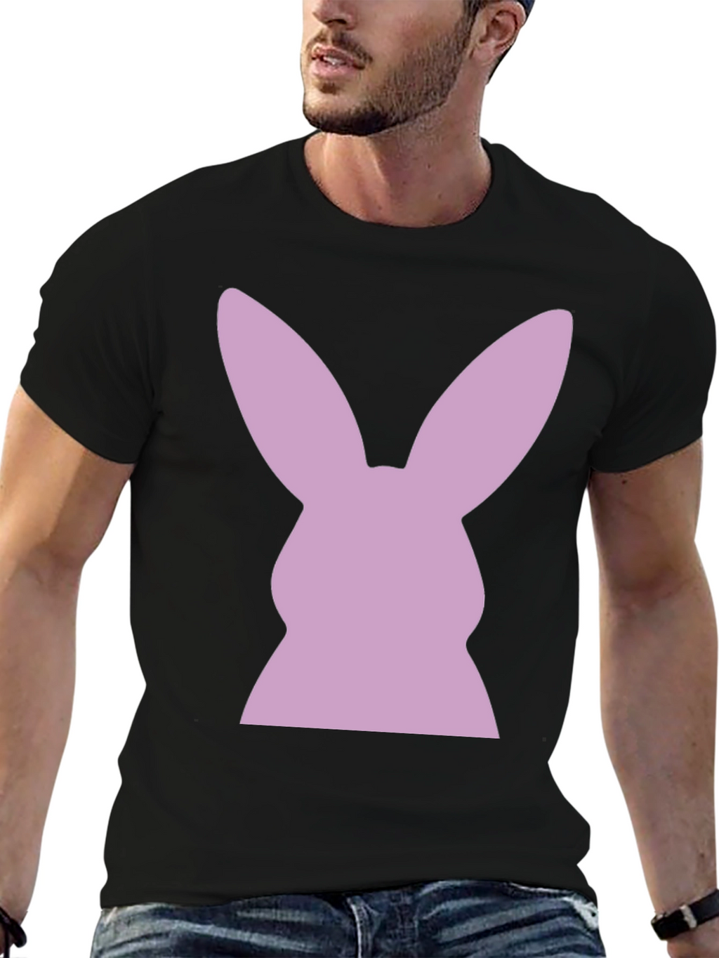 Bunny Silhouette T-Shirt - Black Tee