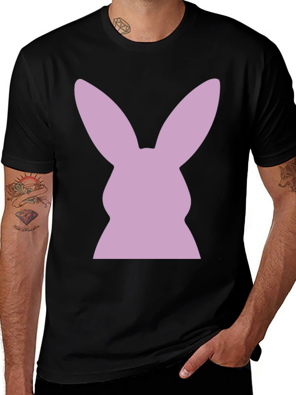 Bunny Silhouette T-Shirt - Black Tee