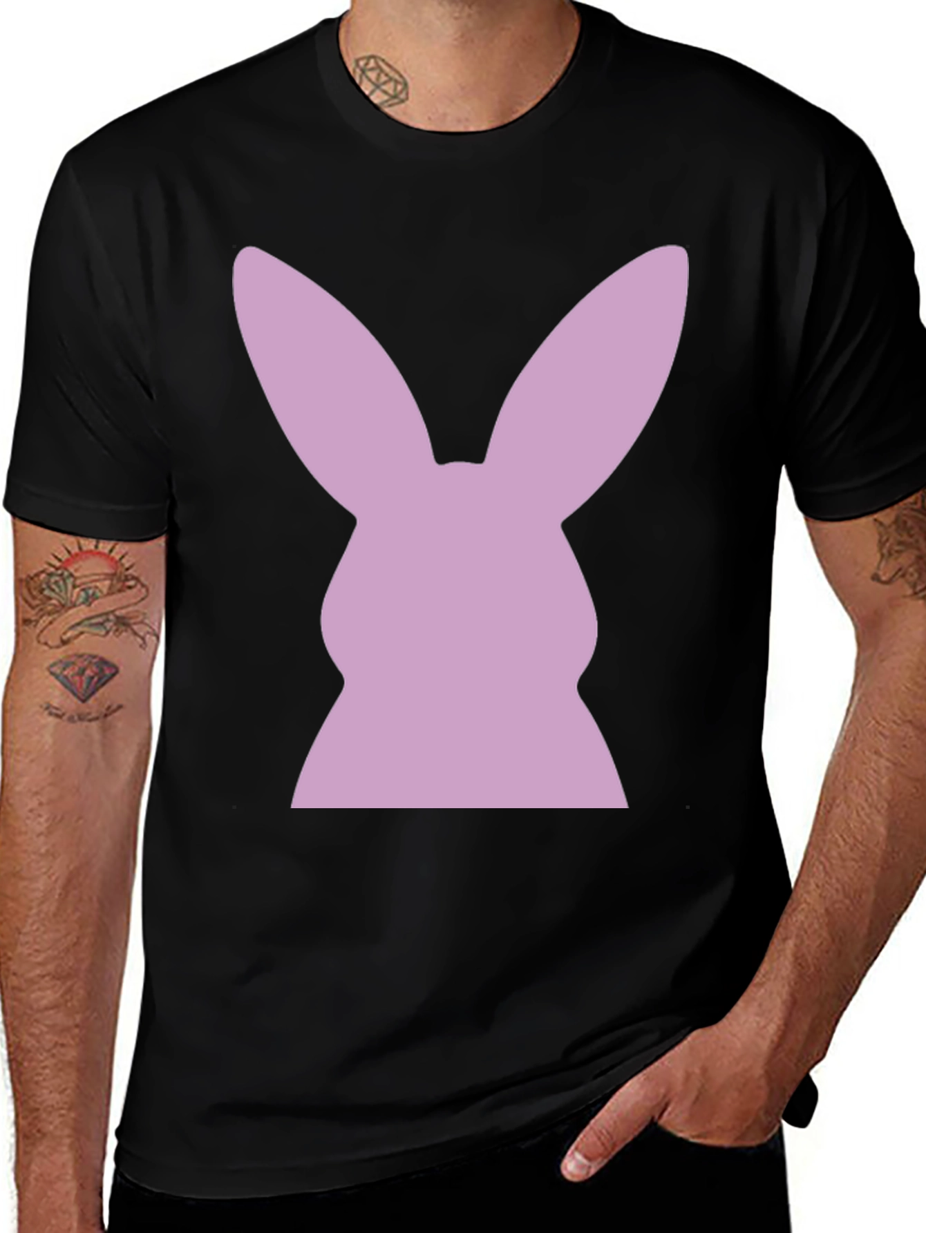 Bunny Silhouette T-Shirt - Black Tee