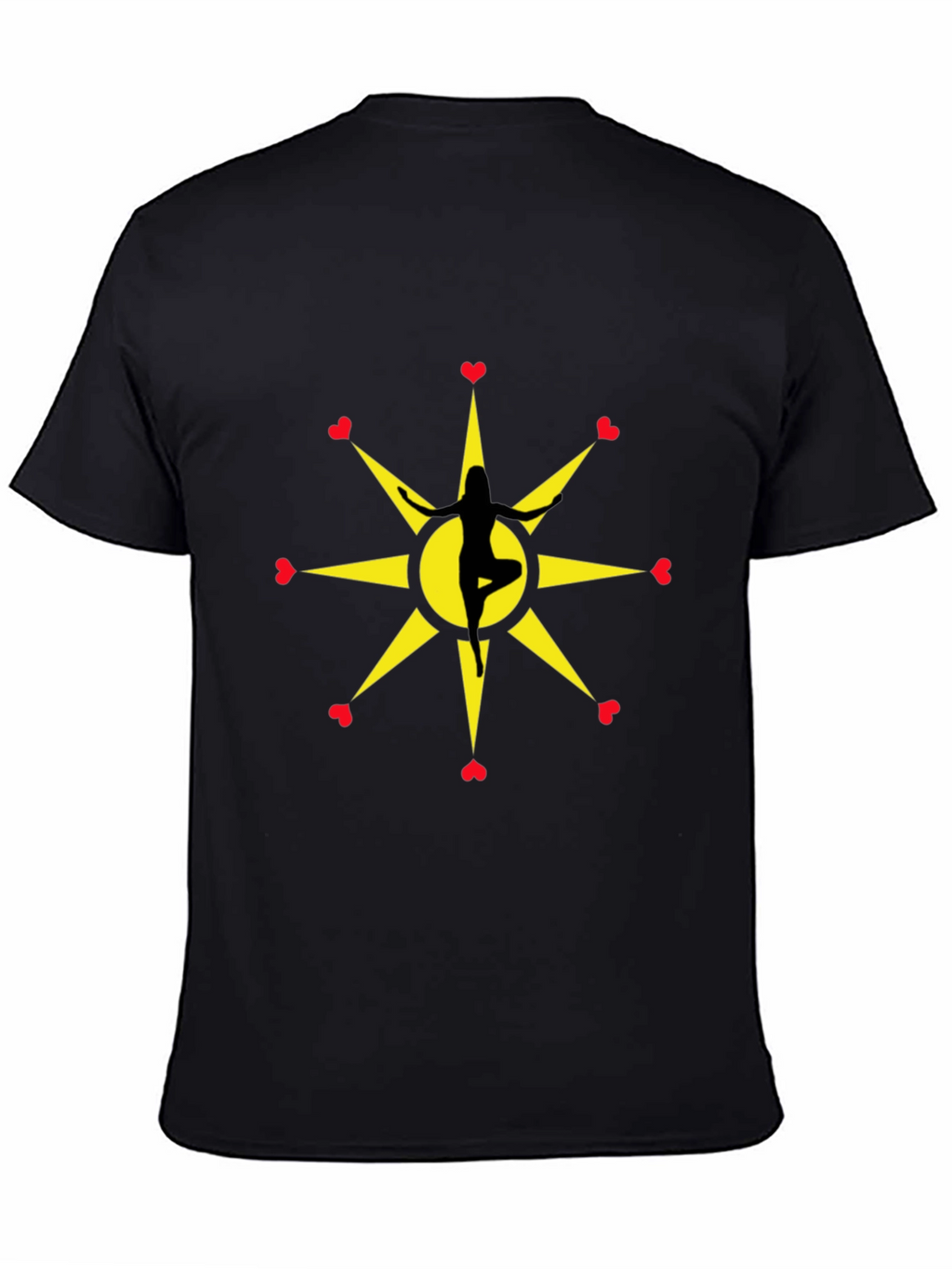 Yoga Love Starburst Black T-Shirt