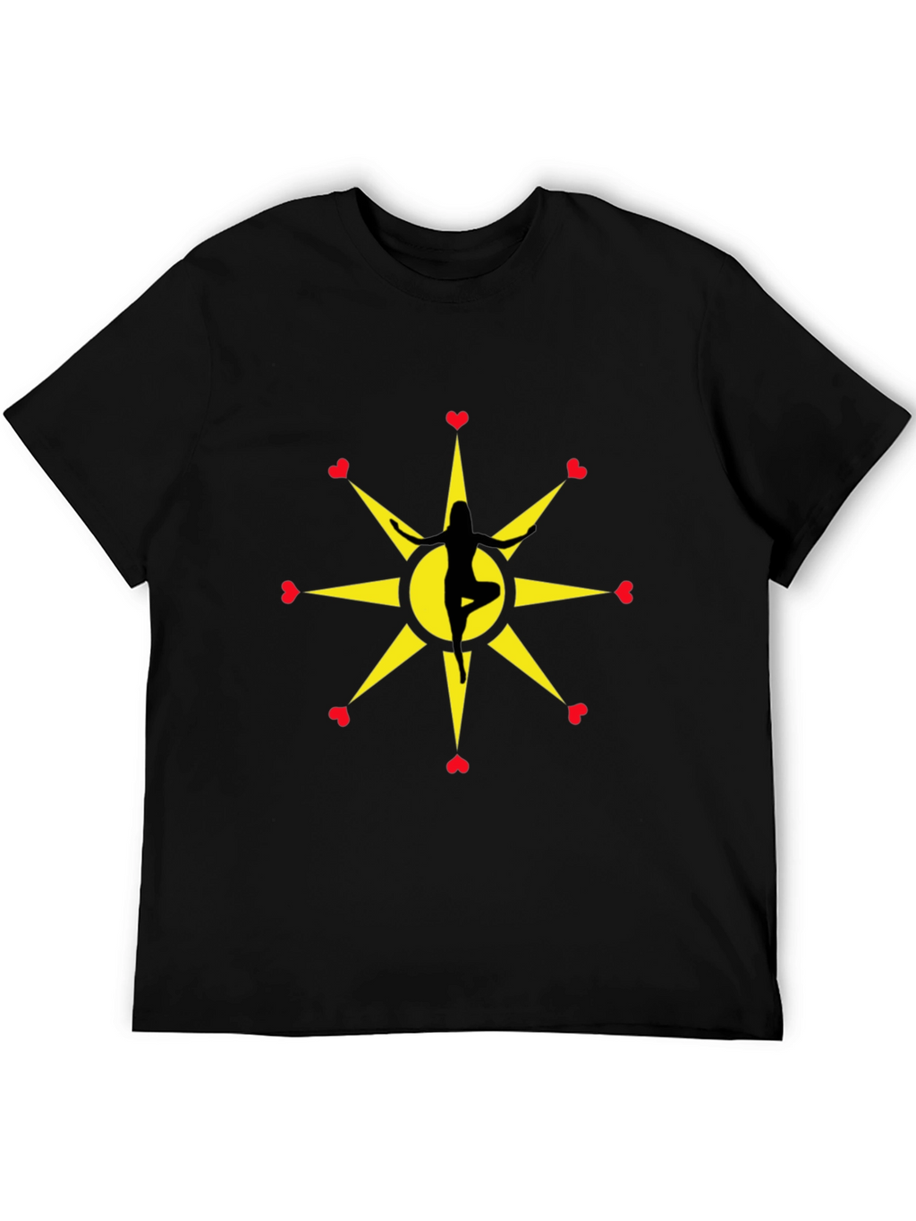 Yoga Love Starburst Black T-Shirt