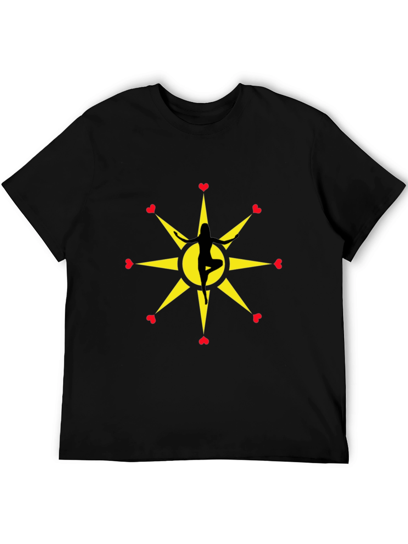 Yoga Love Starburst Black T-Shirt
