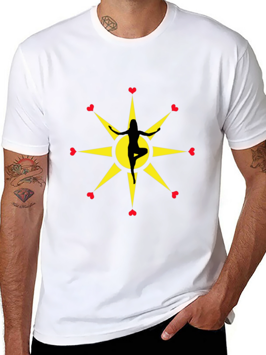 Yoga Love Starburst Black T-Shirt