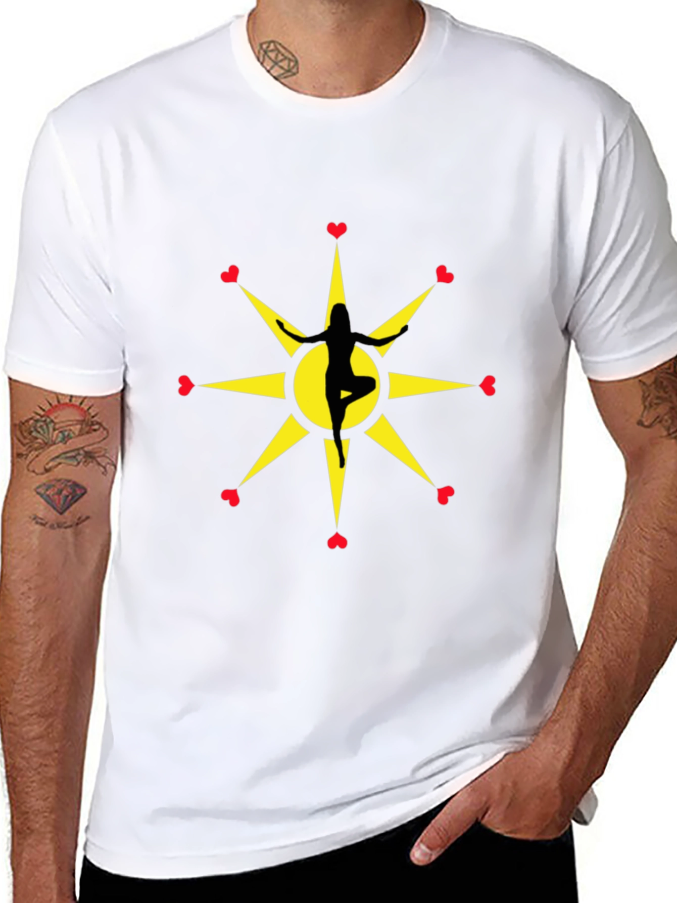 Yoga Love Starburst Black T-Shirt