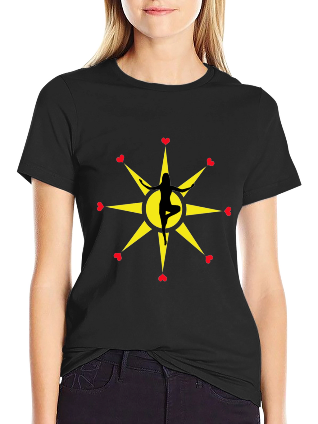 Yoga Love Starburst Black T-Shirt